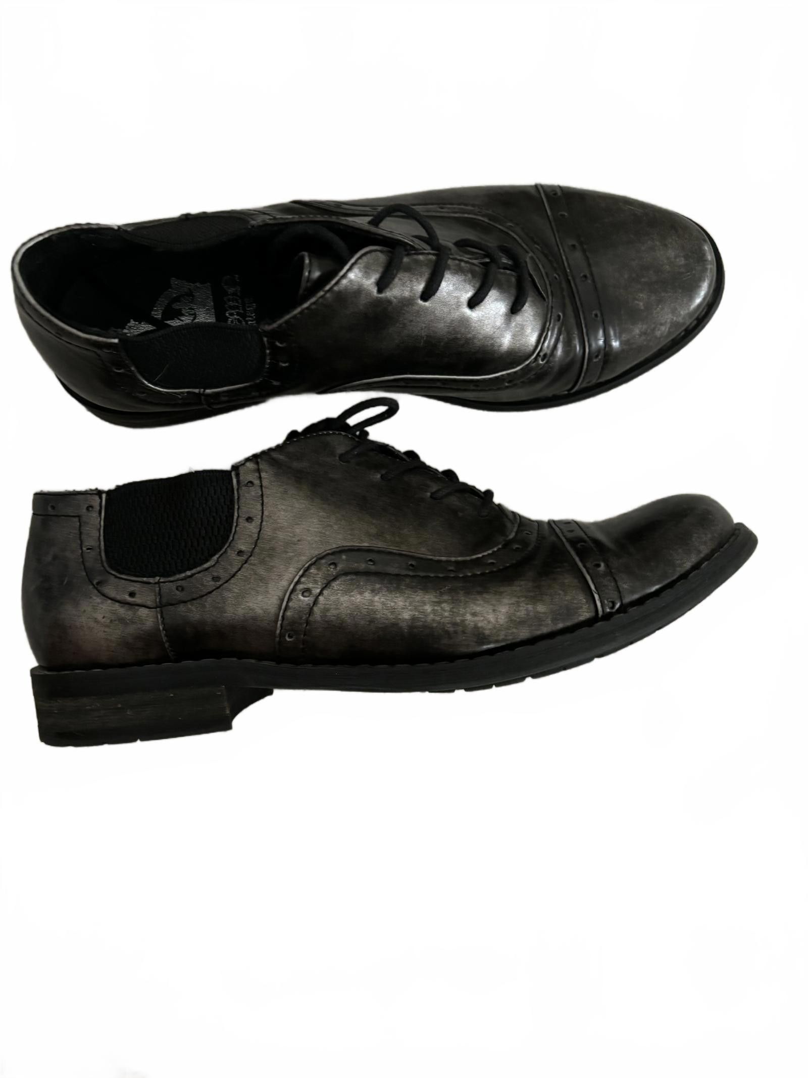 Designer EUC Crown Vintage Stylish Black Metallic Oxford Flats sz 6 Size US 6 / IT 36 - 4 Thumbnail