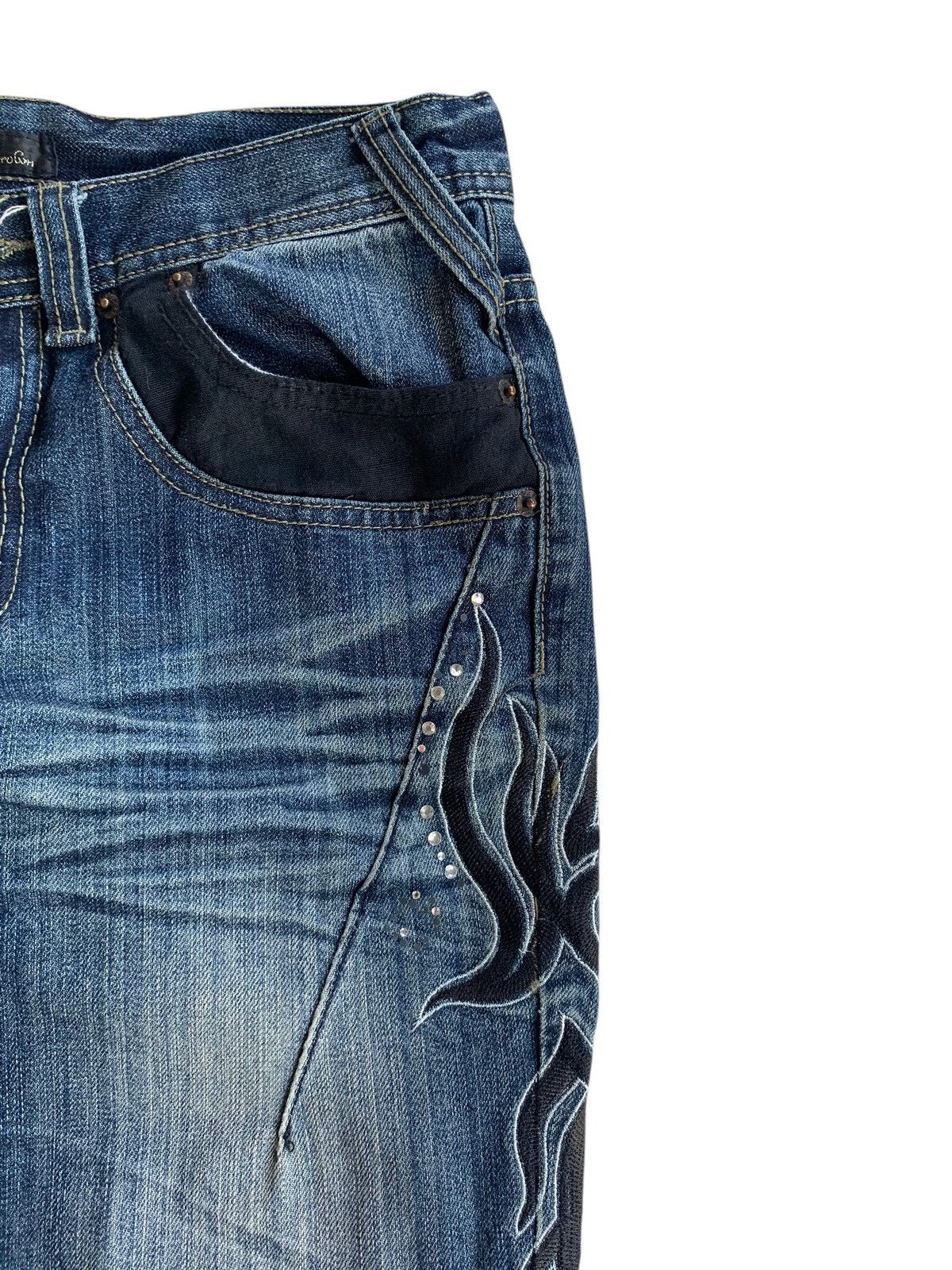 Black Crown Flared Rusty Mudmax Punk Style Denim