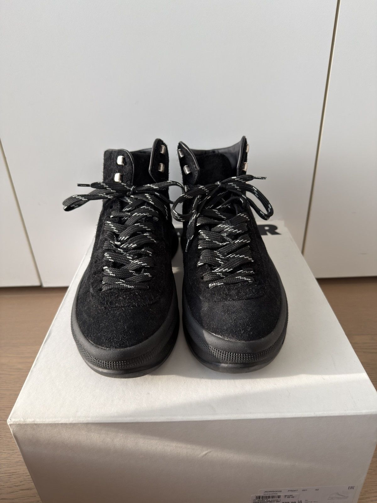 Jil Sander Black Suede Hiking Boots Vibram Tractor Sole 42 Size US 9 / EU 42 - 3 Thumbnail