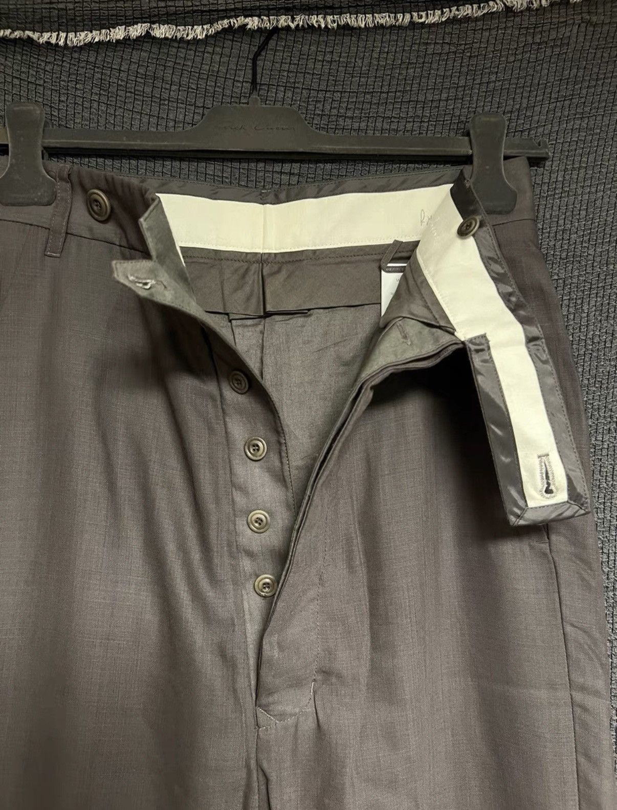 Rick Owens Rick Owens Double-Layer Wool Drop-Crotch Trousers - Unisex Size US 32 / EU 48 - 4 Thumbnail