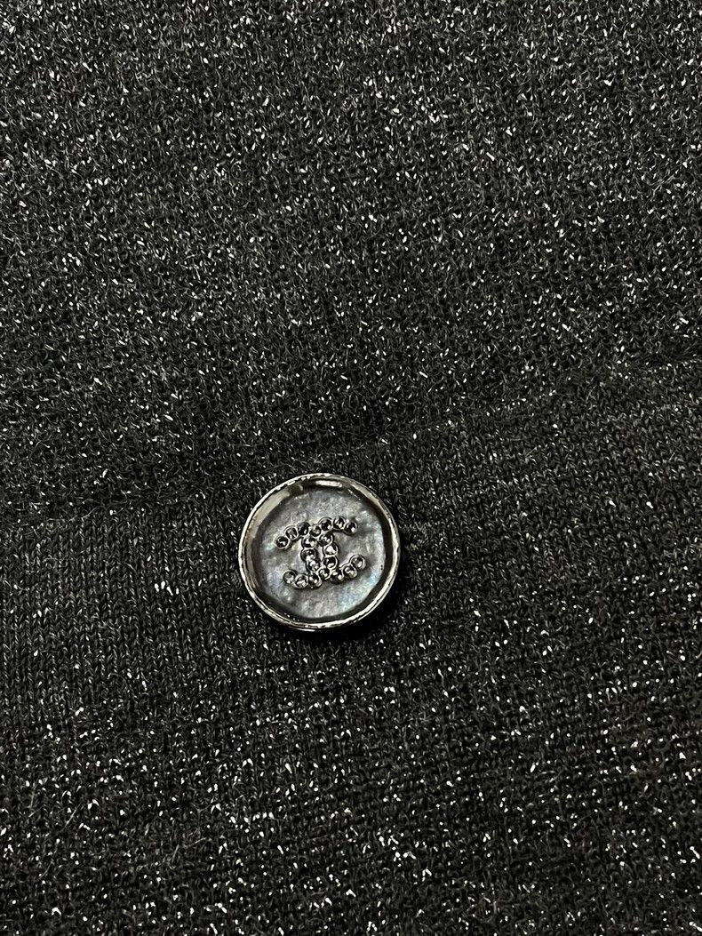 Chanel chanel Black and gray gold glitter V-neck split knitted lo Size XS / US 0-2 / IT 36-38 - 2 Thumbnail