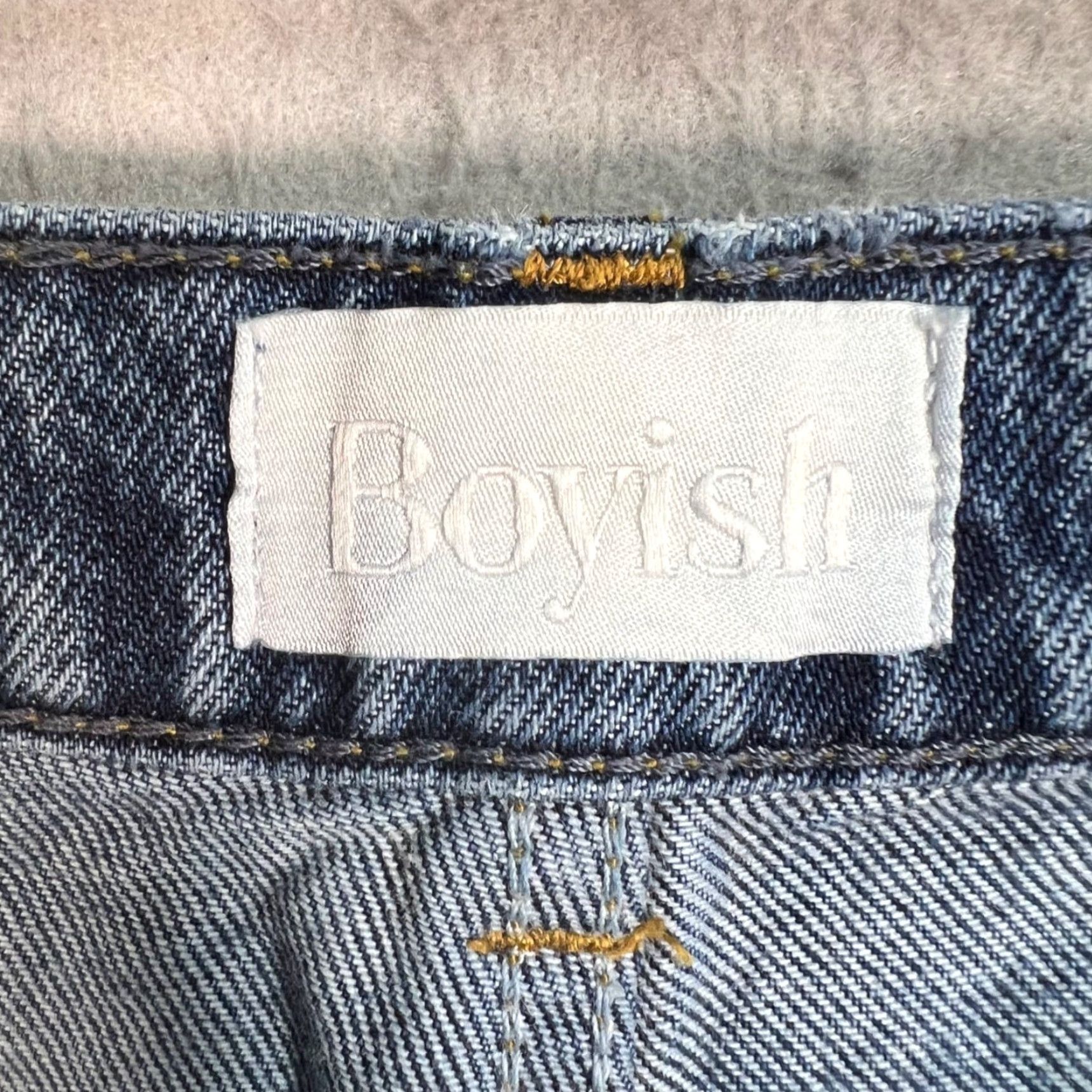 Boyish Boyish Womens Size 25 High-Waisted Straight Leg Jeans Blue Organic Cotton Blend Denim 5-Pocket Womens Measurements 32 In Inseam Vintage No Jacket? Size 42" / US 20 - 3 Thumbnail