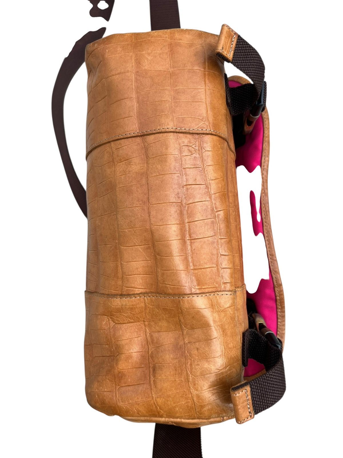 Leather Diral Japan Patina Crocodile Embossed Leather Messenger Bag Size ONE SIZE - 18 Thumbnail