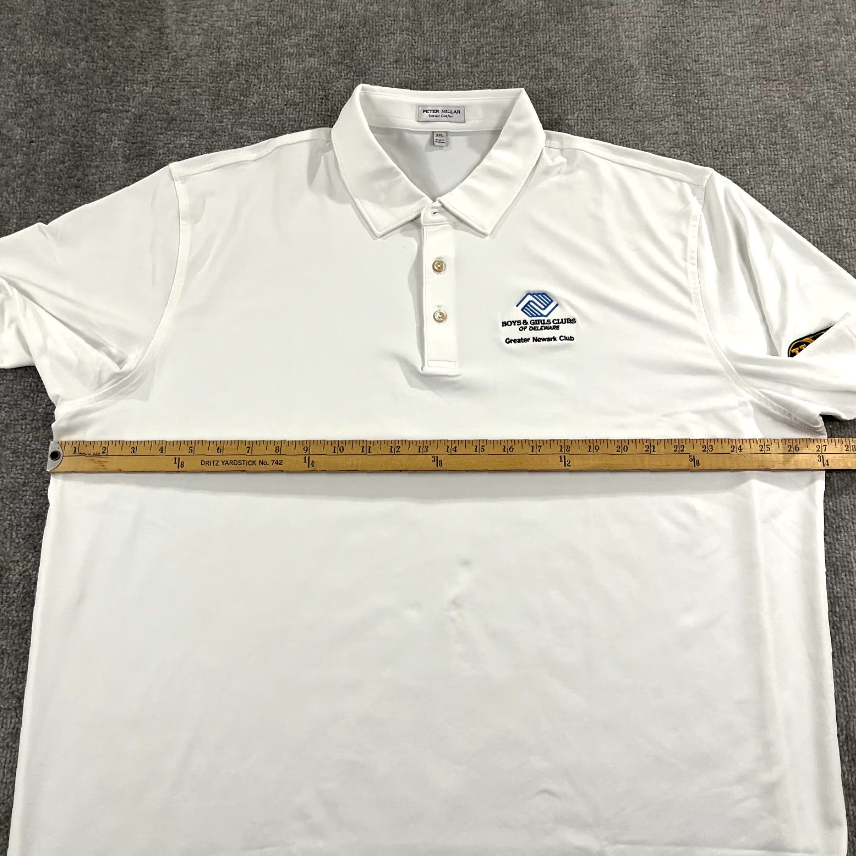 Peter Millar PETER MILLAR Polo Shirt Mens 2XL XXL White Golf S/S Boys & Girls Club Delaware Size US XXL / EU 58 / 5 - 6 Thumbnail