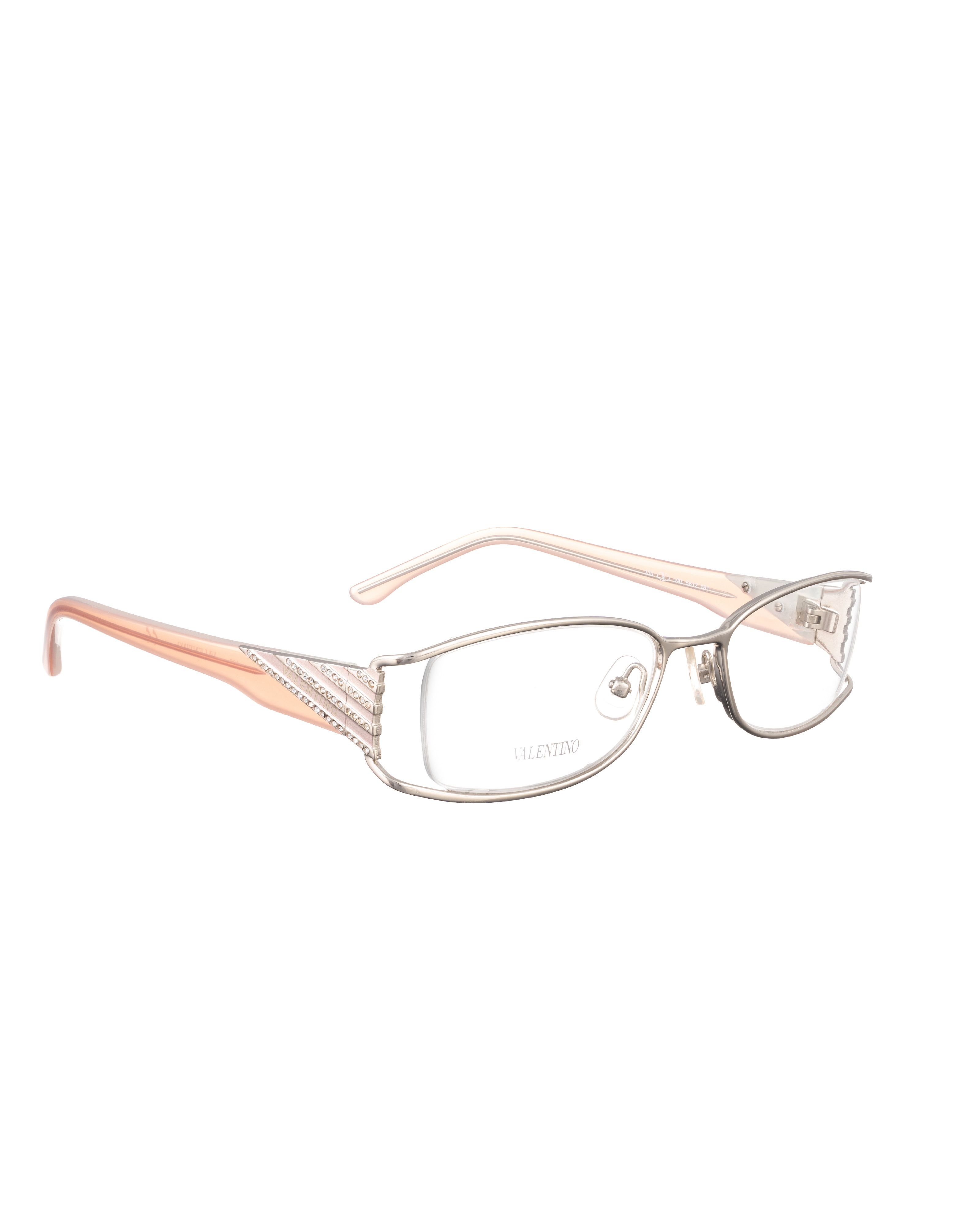 Valentino Valentino 00s Pink Beige Glasses & White Rhinestones Size ONE SIZE - 1 Thumbnail