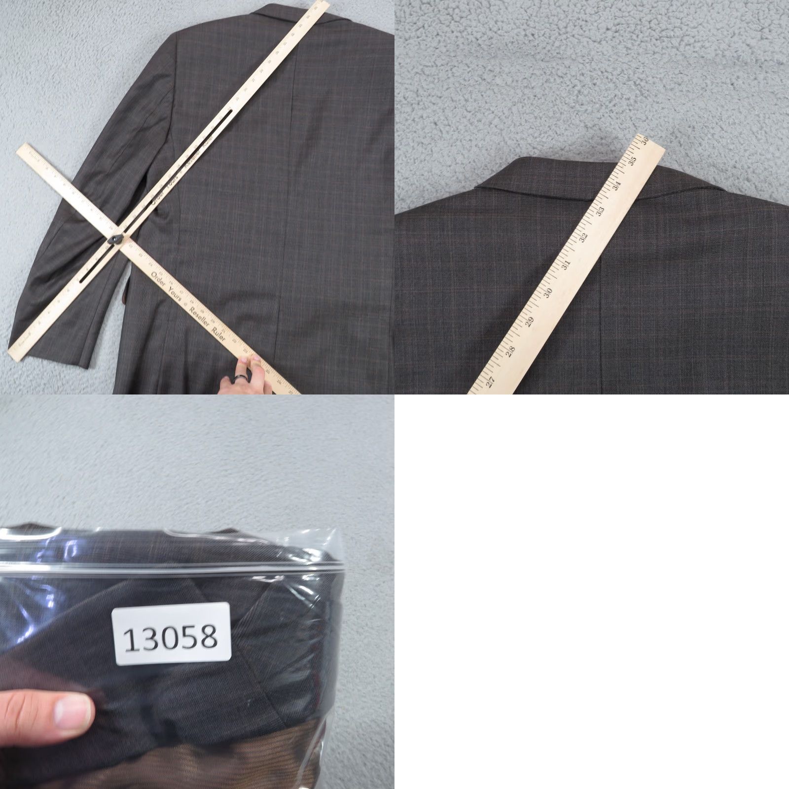 Jack Victor Jack Victor Sport Coat Blazer Mens 44L Brown Wool Glencheck Plaid Notch Lapel Single-Breasted Two-Button Front Vintage: No Size 44R - 9 Thumbnail