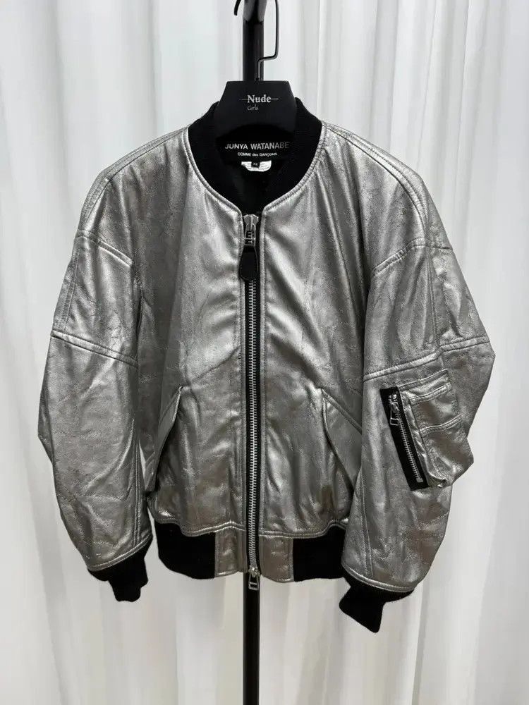 Junya Watanabe Junya Watanabe Silver Vegan Leather Bomber Size US M / EU 48-50 / 2 - 1 Thumbnail