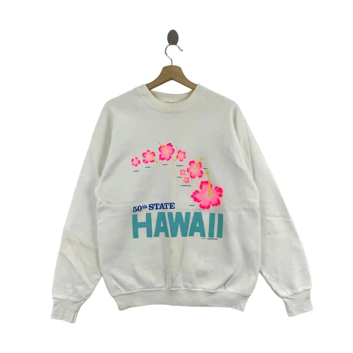 Vintage Vintage 80’ HAWAII 50th STATE Molokai Lanai Maui Sweatshirt Size L / US 10 / IT 46 - 1 Thumbnail