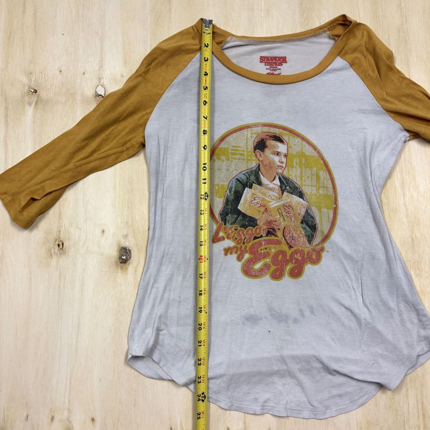 LEGO VINTAGE Stranger Things Shirt Womens Medium Eleven Leggo My Eggo 3/4 Raglan Baseball Tee Size M / US 6-8 / IT 42-44 - 4 Thumbnail
