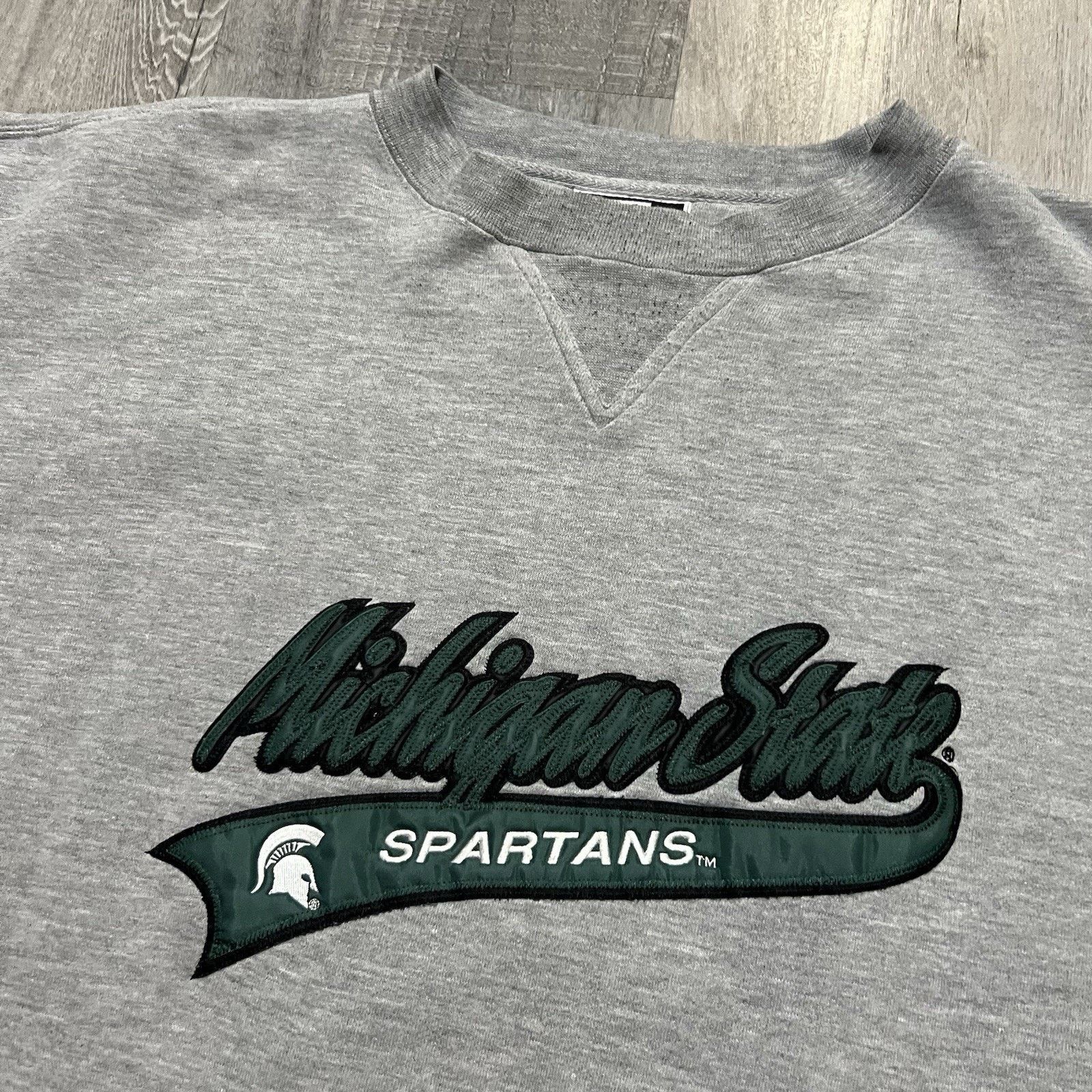 Puma VTG Michigan State Spartans Puma Grey 90s College Sweatshirt Size US XXL / EU 58 / 5 - 2 Thumbnail
