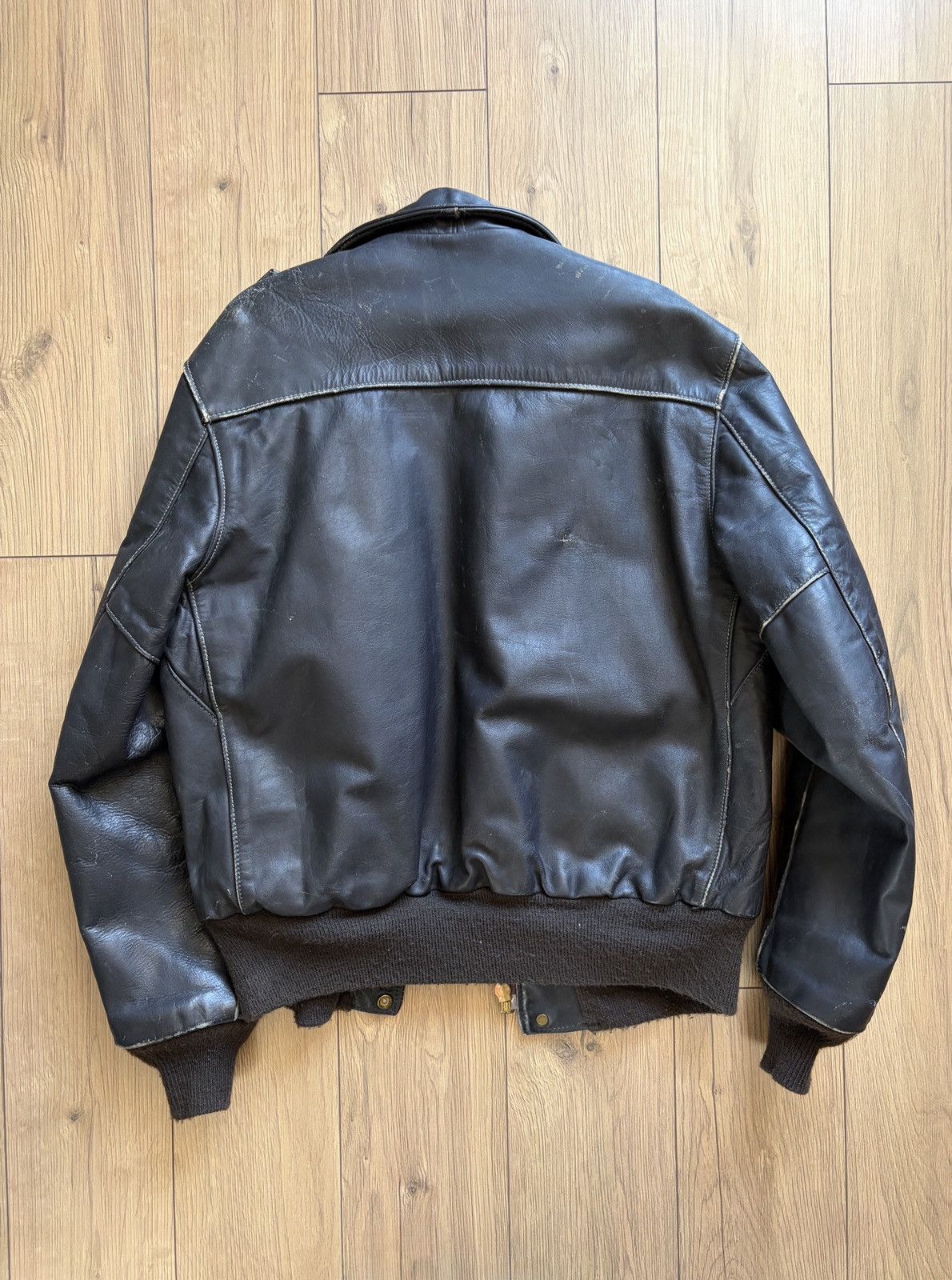 Schott 🇺🇸Schott USA is 674 ms Flight Leather Bomber Jacket Size US L / EU 52-54 / 3 - 21 Thumbnail