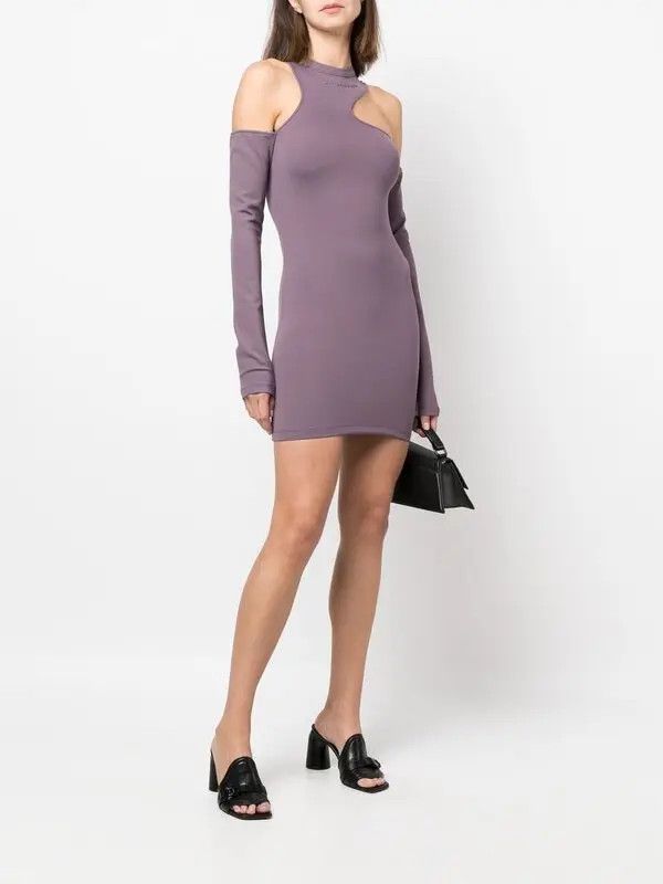 Off-White o1y1225 Mini Dress in Mauve Size S / US 4 / IT 40 - 3 Thumbnail