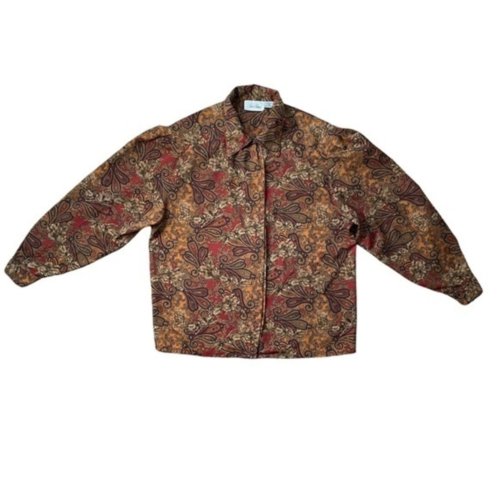 Bill Blass Bill Blass Vintage Paisley Puff Sleeve Blouse Size XL / US 12-14 / IT 48-50 - 8 Thumbnail