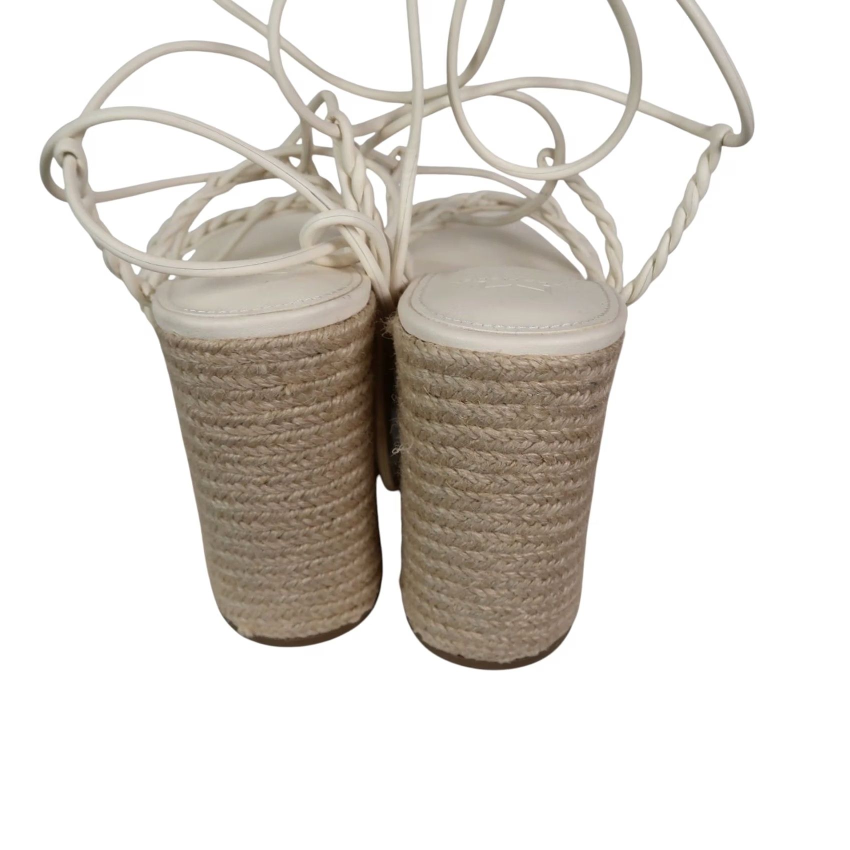 Marc Fisher Marc Fisher Oliver White Lace-Up Strappy Platform Heel Sandals Espadrilles 9 Size US 9 / IT 39 - 4 Thumbnail