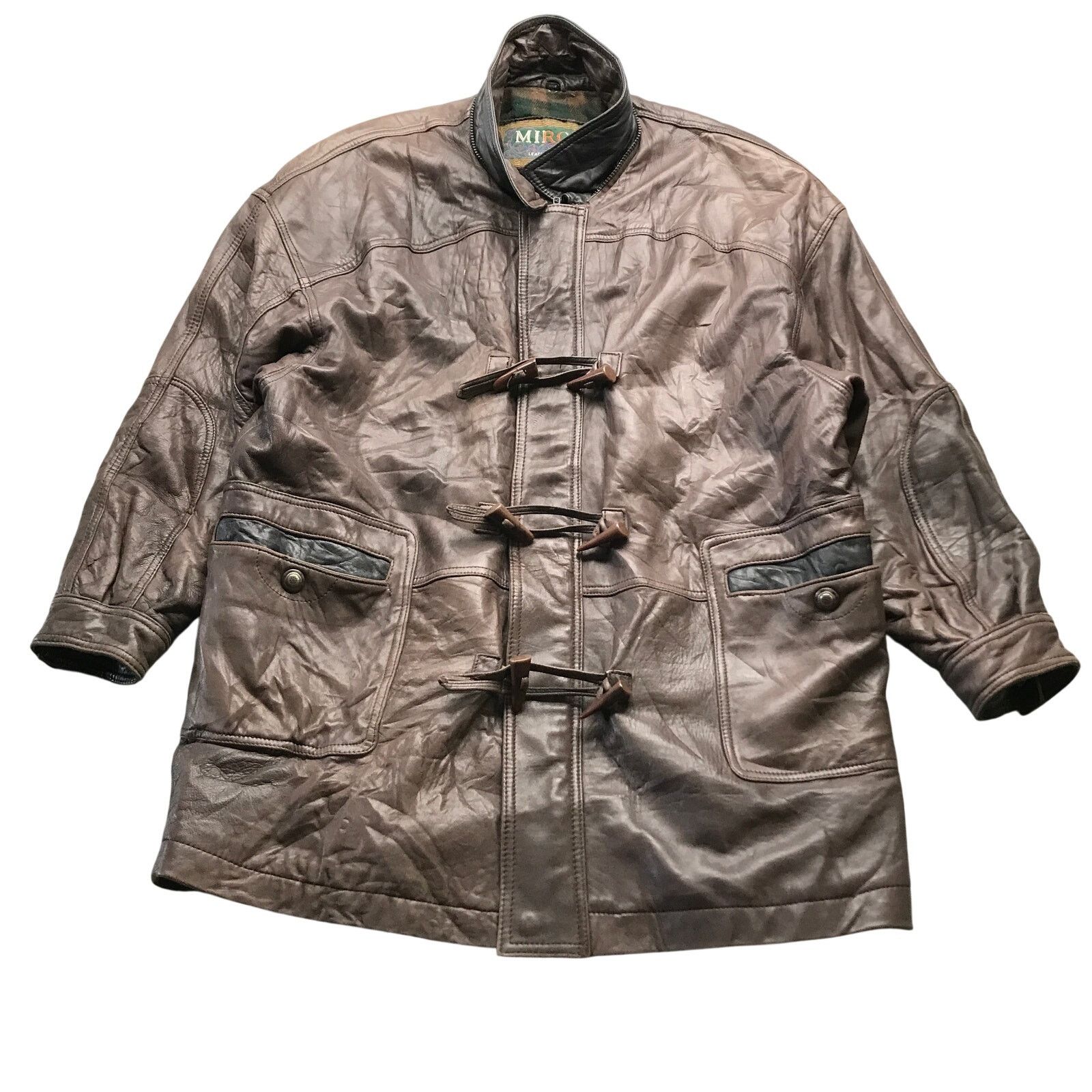 Other Vintage Miropa Brown Leather Toggle Coat Jacket Mens XL Size US XL / EU 56 / 4 - 1 Thumbnail
