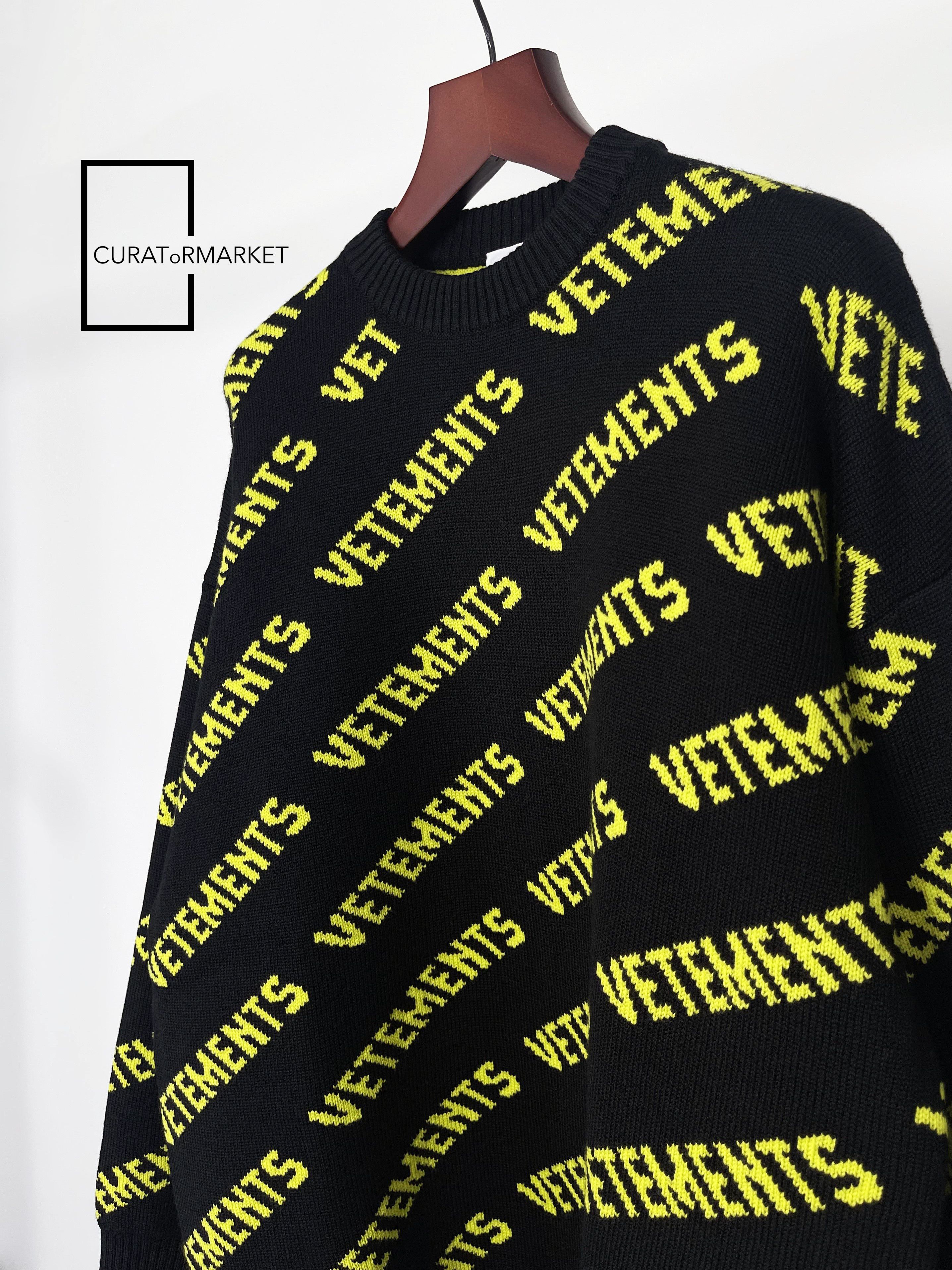 Vetements RARE Neon All Over Monogram Pattern Logo Knit Fine Wool FW22 Size US S / EU 44-46 / 1 - 3 Thumbnail