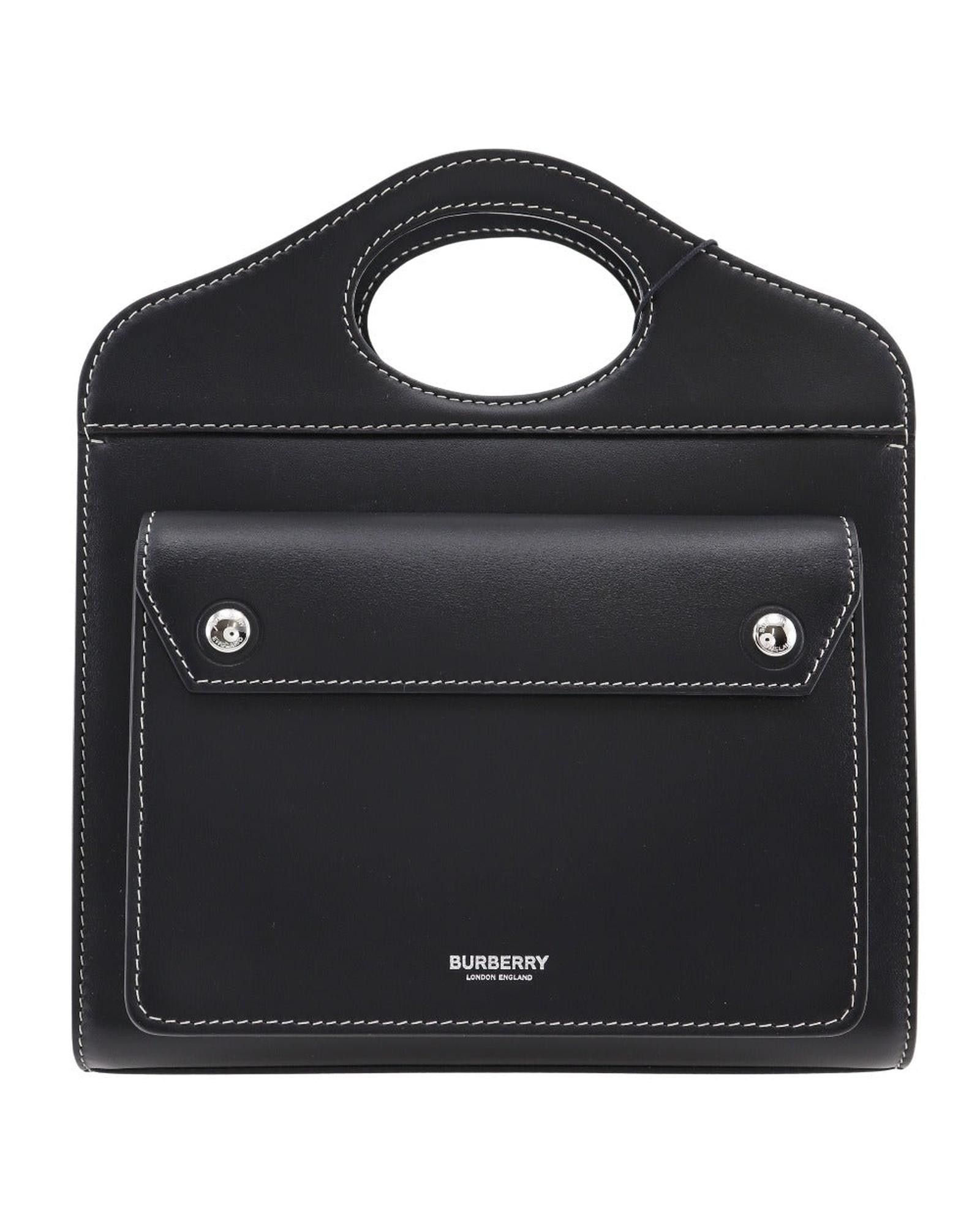 image of Burberry Sophisticated Leather Shoulder Bag in Black, Women's