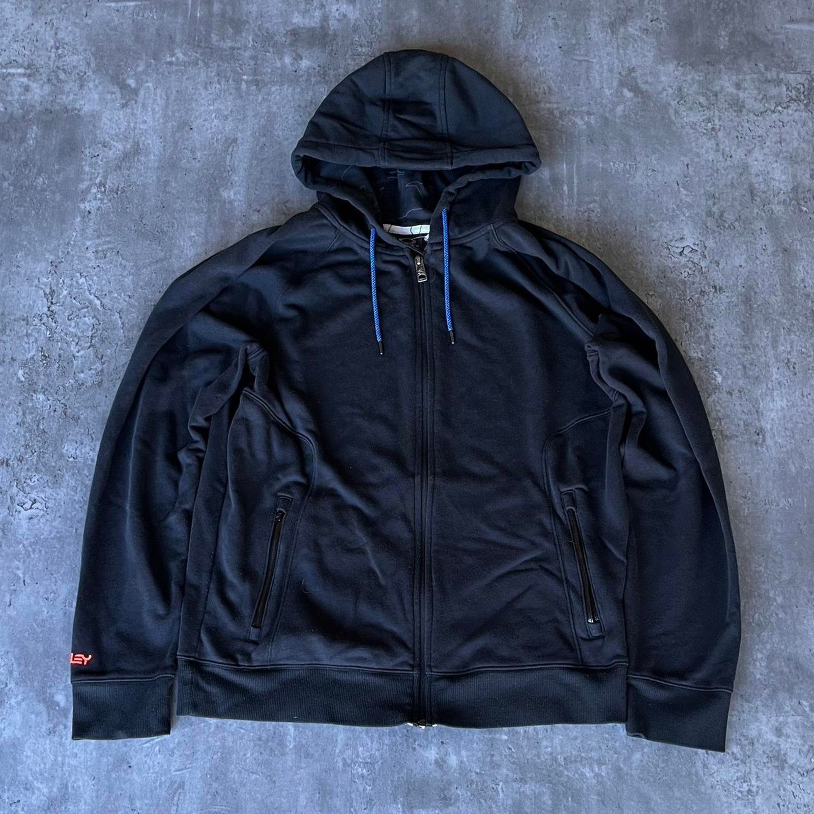 Oakley × Vintage Crazy Y2K Oakley Tonal Black Baggy Zip Up Grunge Hoodie Size US M / EU 48-50 / 2 - 1 Thumbnail
