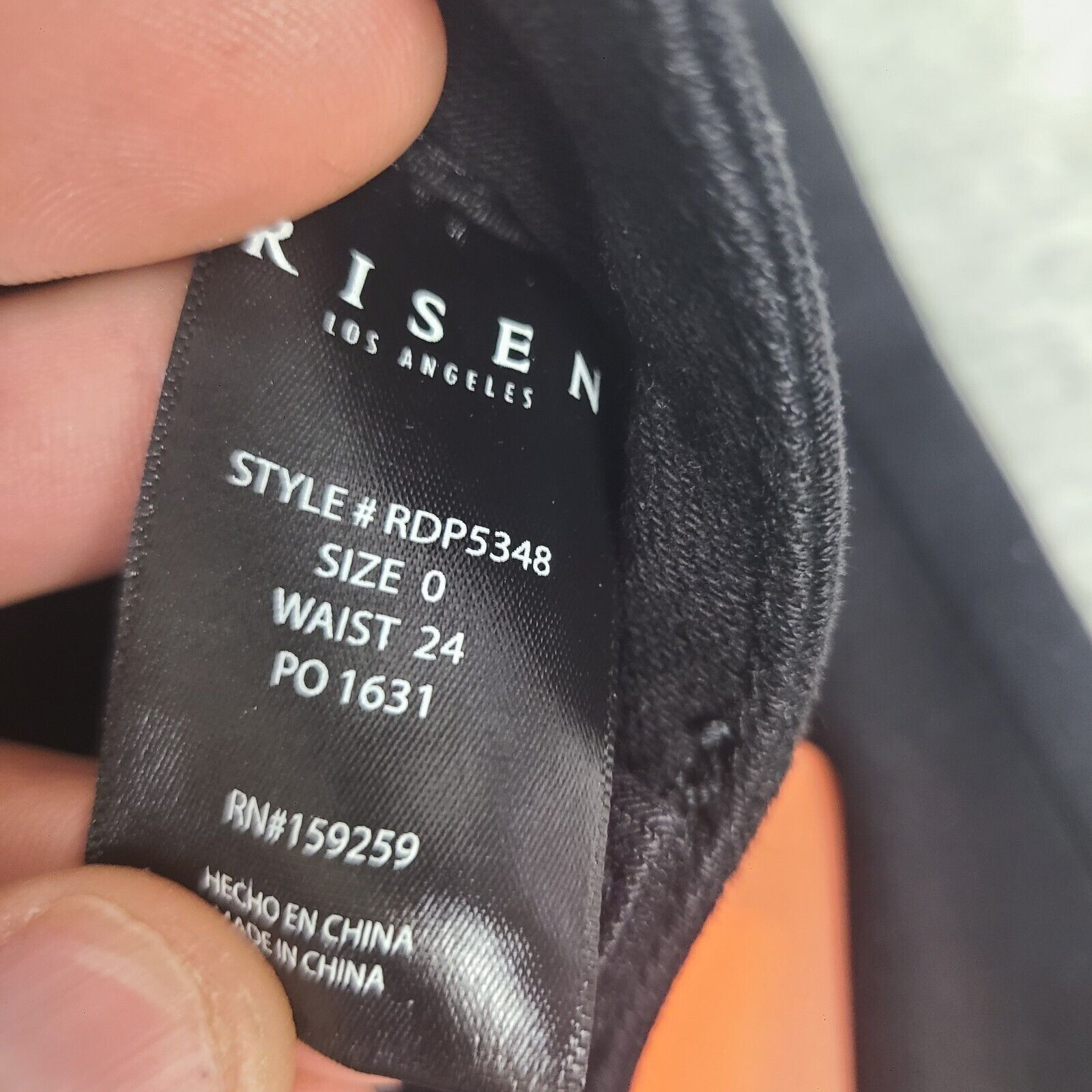 Other Risen Women's High Rise Crossover Jeans Black Size 0/24 Wais Size 24" / US 00 / IT 34 - 5 Thumbnail