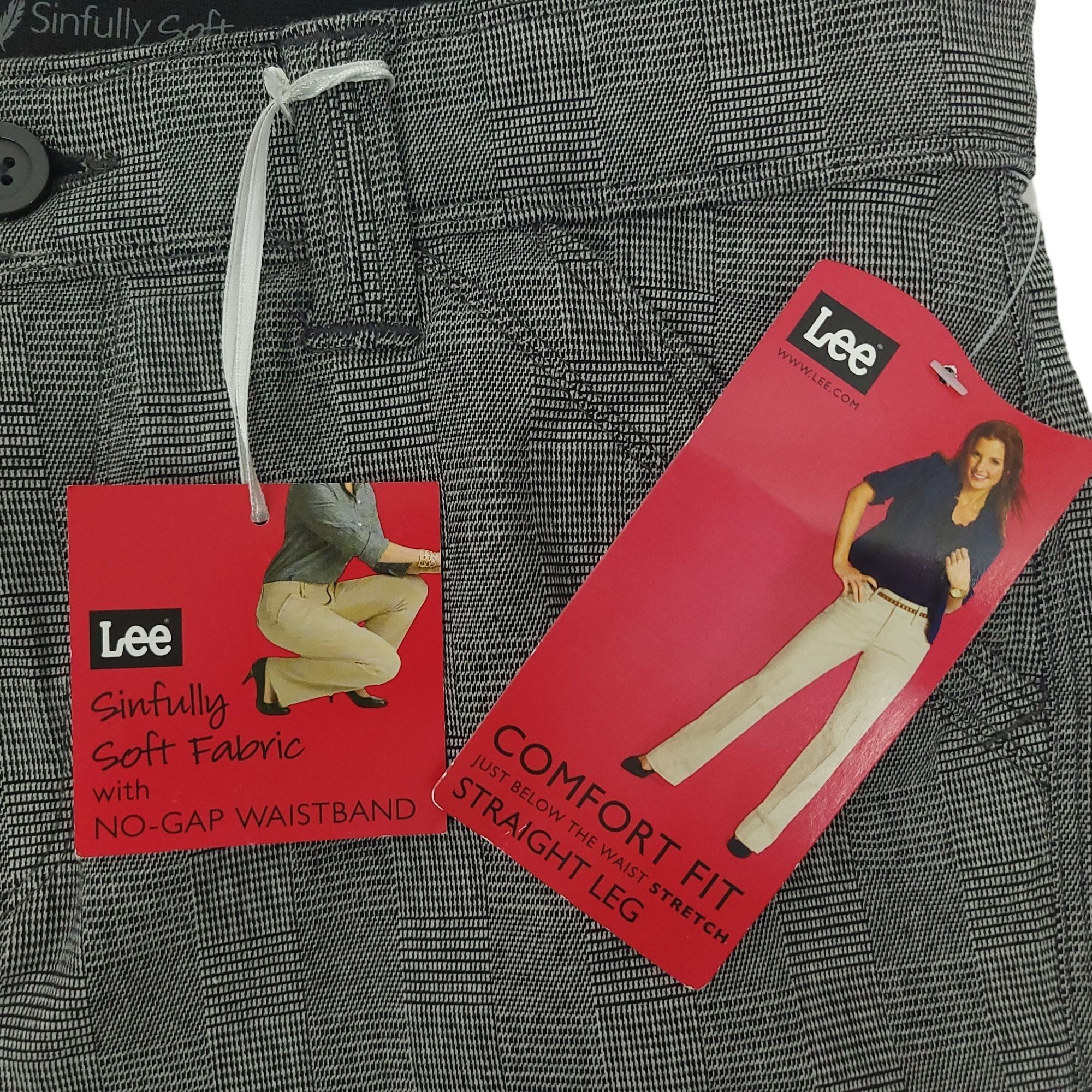 Lee Lee Straight Leg Trousers Womens 8M Glen Plaid Sinfully Soft Size 30" / US 8 / IT 44 - 7 Thumbnail