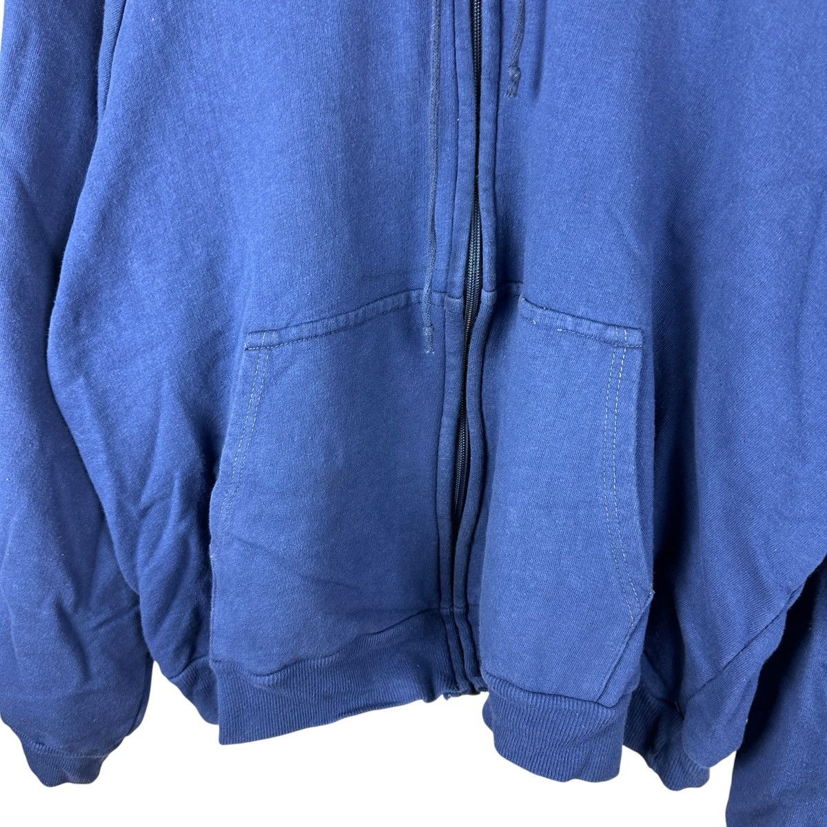 Vintage Vintage 90s Blue Thermal Lined Full Zip Hoodie Size US XL / EU 56 / 4 - 4 Thumbnail