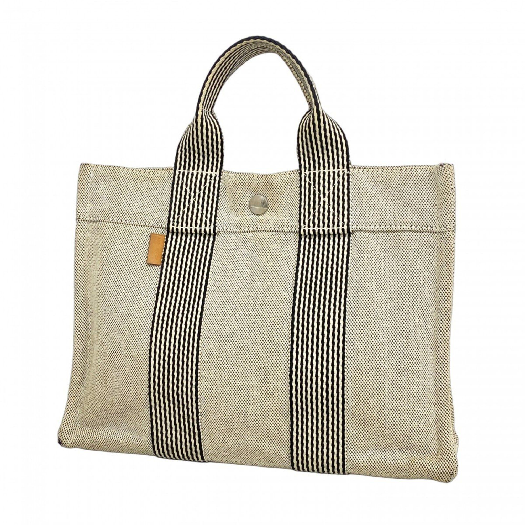 Hermes Tote Bag New Fool To Pm Canvas Grey Women's