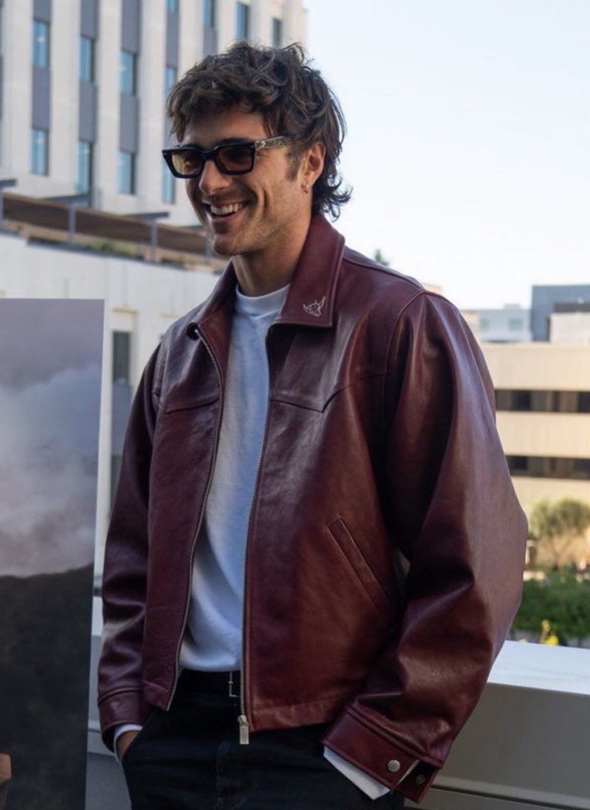 Enfants Riches Deprimes STISH EMBROIDERED BURGUNDY LEATHER JACKET Size US L / EU 52-54 / 3 - 3 Thumbnail