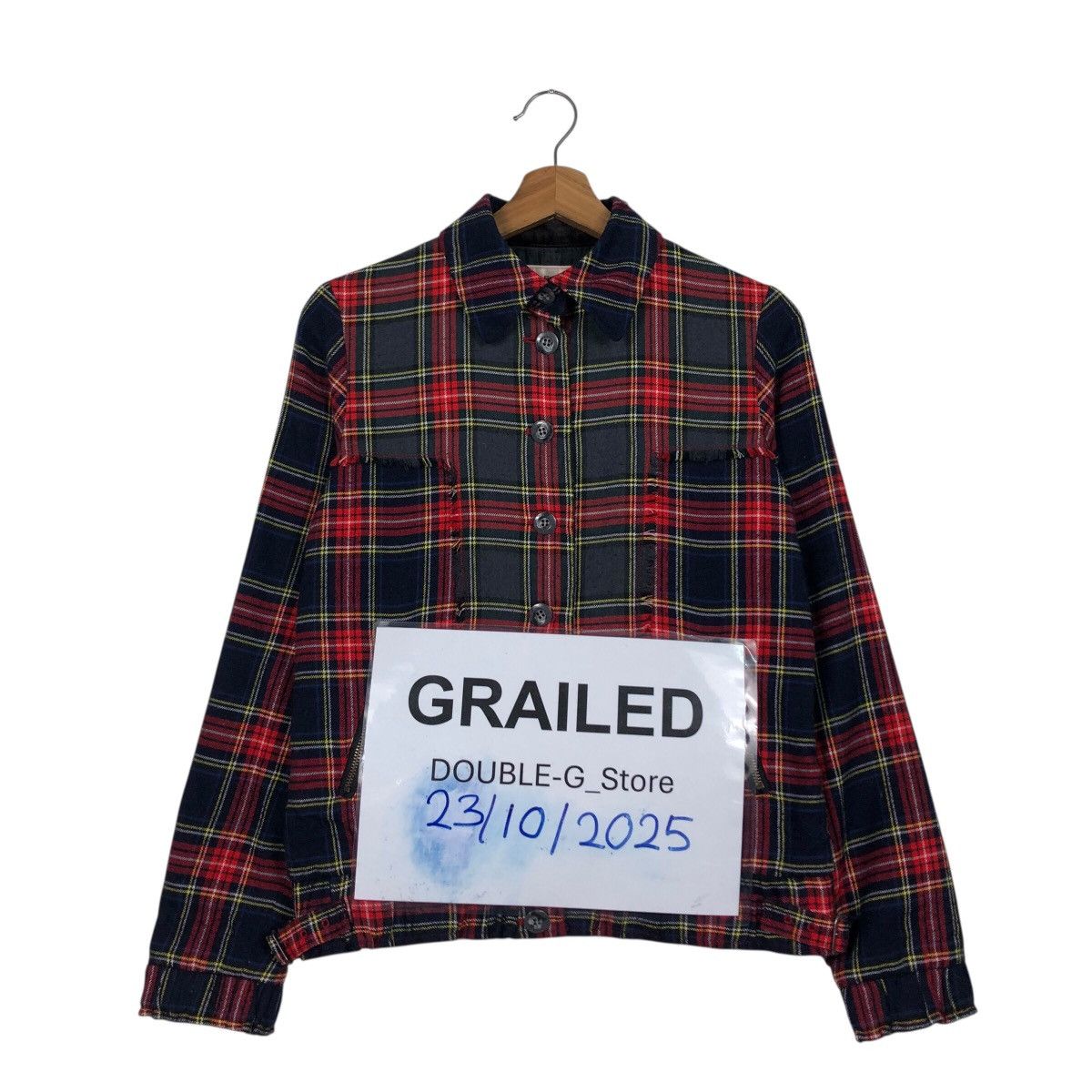 Japanese Brand 📌Cropped Biker Zipper Jacket Tartan Betty's Blue Label Size US M / EU 48-50 / 2 - 1 Thumbnail