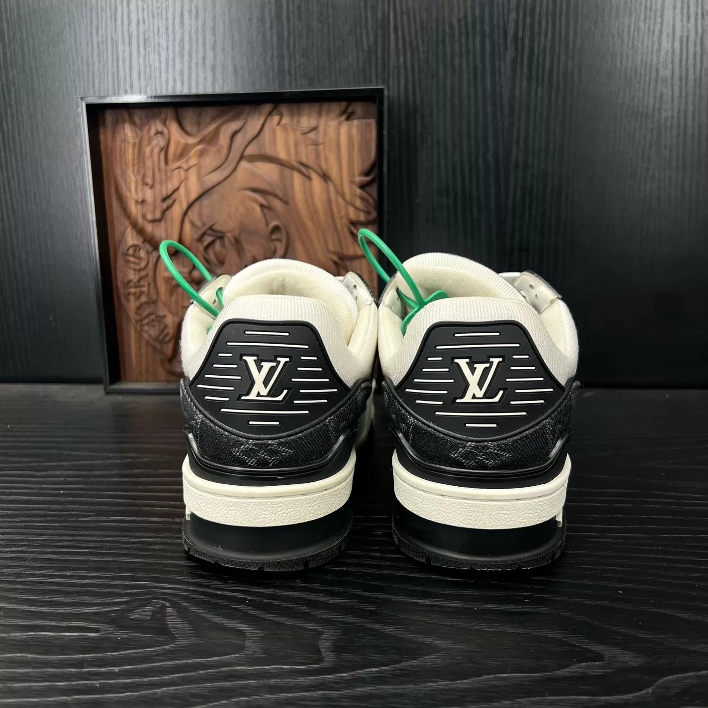 Louis Vuitton LV Trainer black white denim Size US 6.5 / IT 36.5 - 5 Thumbnail