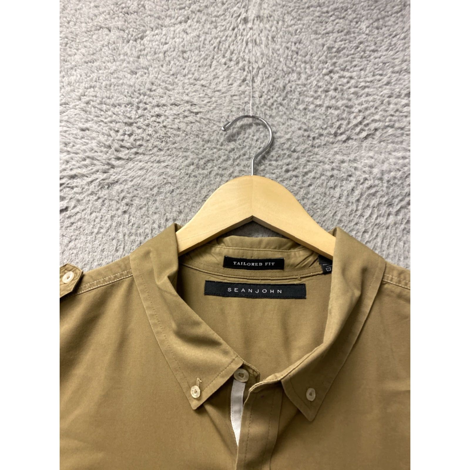 Sean John Sean John Button-Front Shirt Military Bronze Solid / 4XL/ Khaki Bronze / Men / Shirt / 4XL / Khaki Bronze / Button-Up / Slim Fit / Casual Men’s Shirt Size US XXL / EU 58 / 5 - 3 Thumbnail