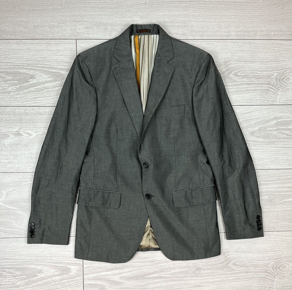 Etro Etro Milano Grey Cotton Two Buttons Blazer Jacket 48 size Size 44R - 1 Thumbnail
