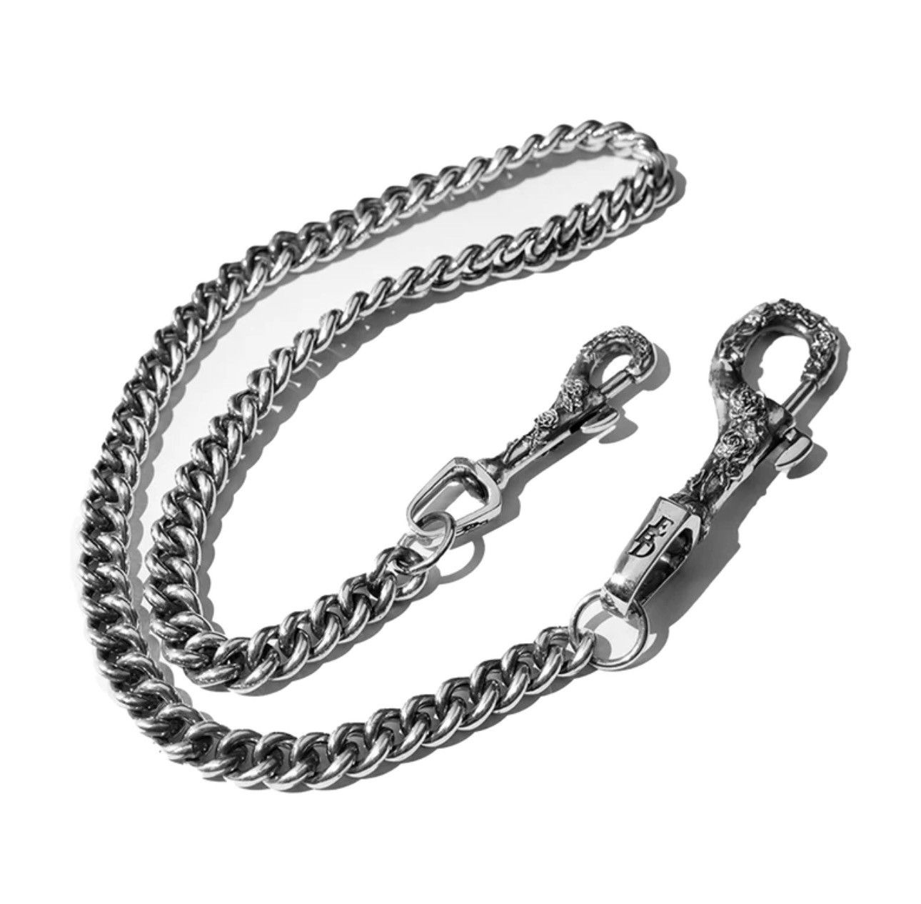 Enfants Riches Deprimes 2x ANTIQUE SILVER ROSE ENGRAVED WALLET CHAIN Size ONE SIZE - 8 Thumbnail