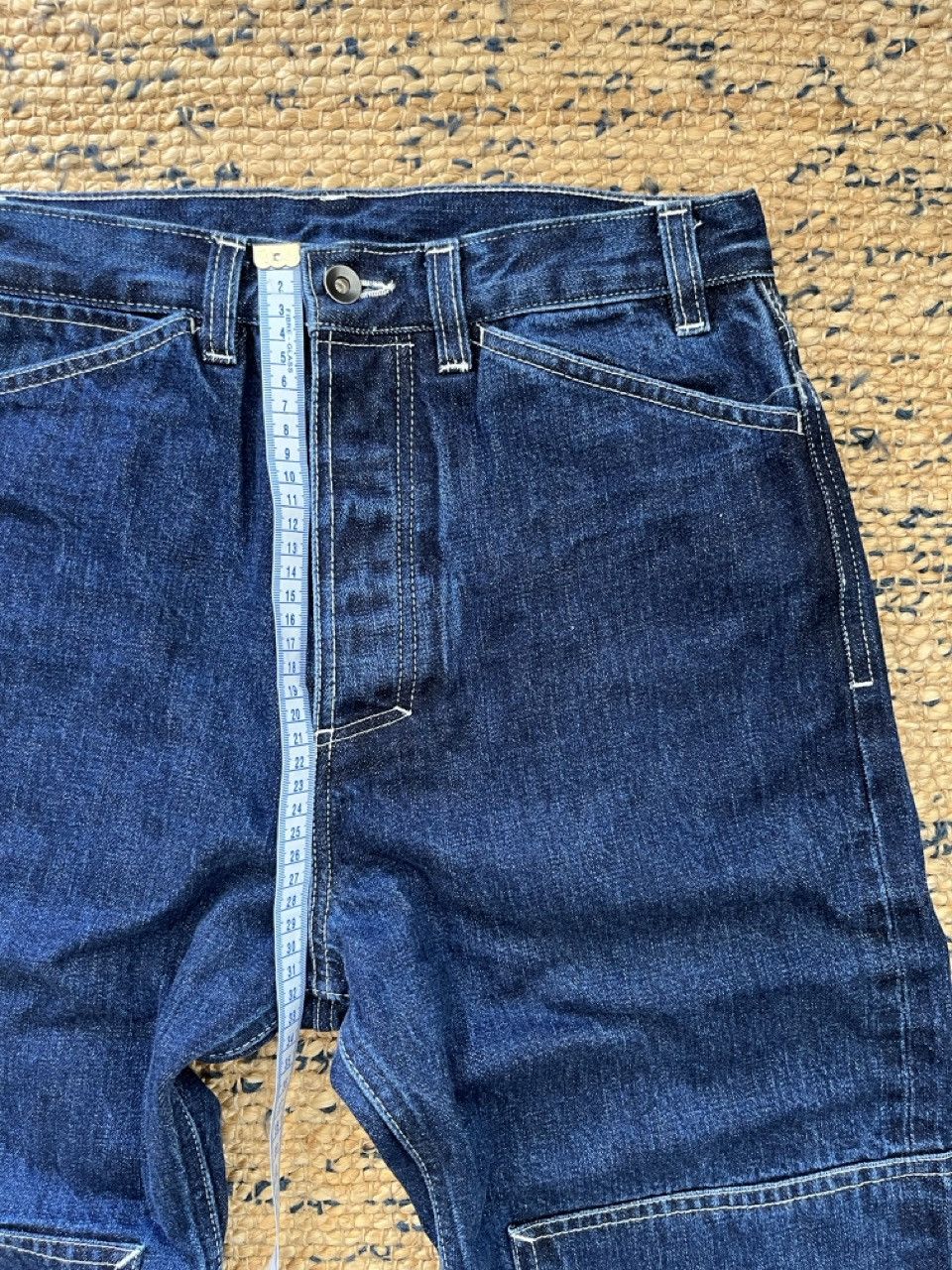 L.E.J London LEJ Knee Patch Work Jean in Washed Selvedge Denim Size US 30 / EU 46 - 3 Thumbnail