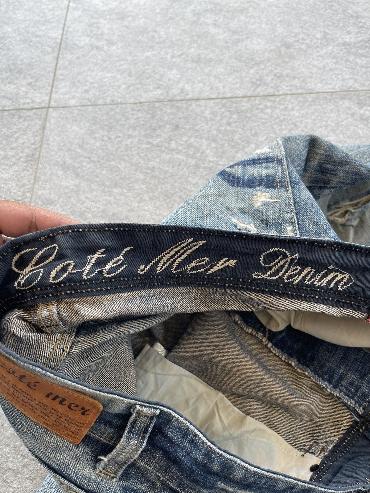 Japanese Brand Vintage Cate Mer selvedge Distressed Denim Pants Size US 33 - 13 Thumbnail