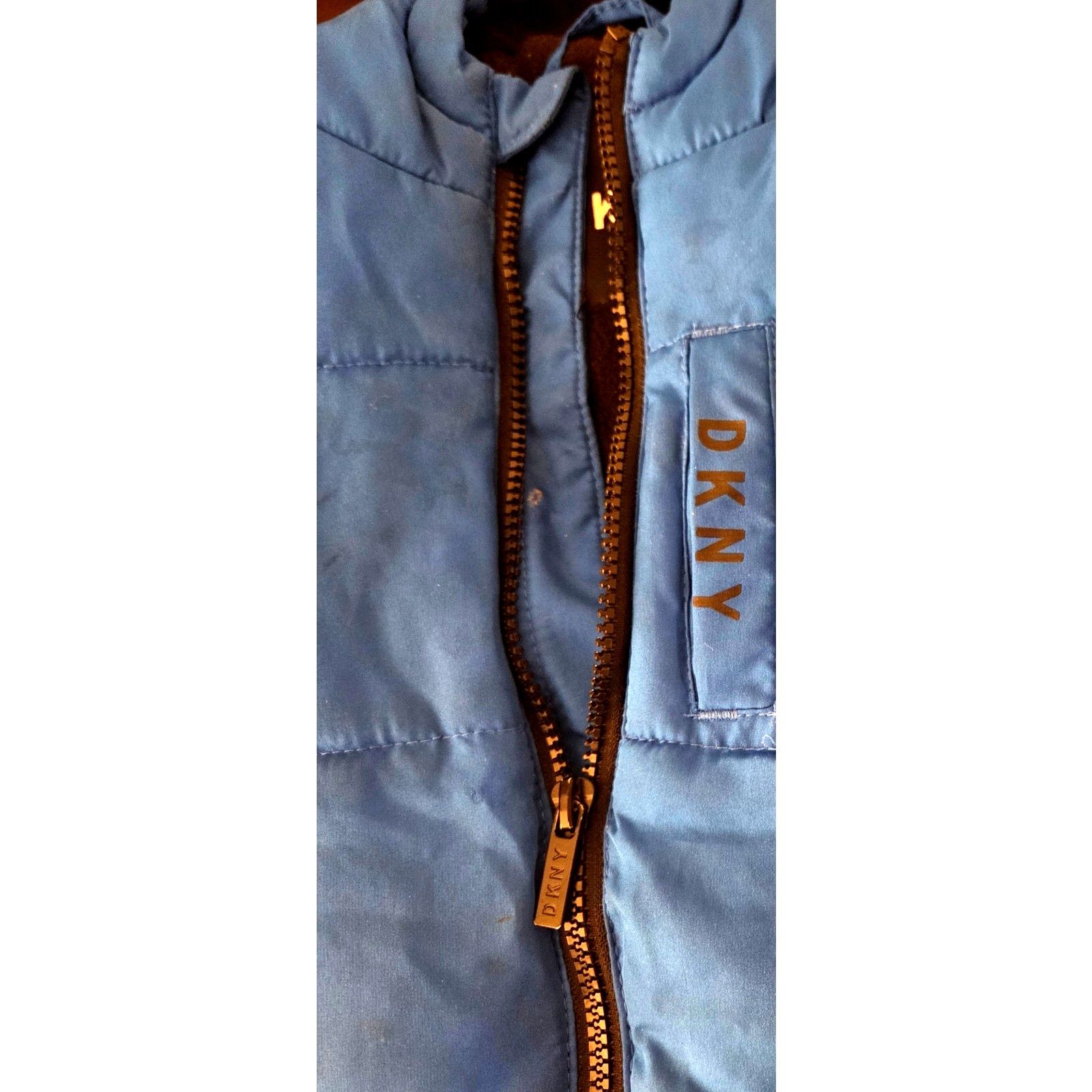 DKNY DKNY Blue & Black Puffy Hoodie Winter Jacket - 18M Size US XXS / EU 40 - 7 Thumbnail