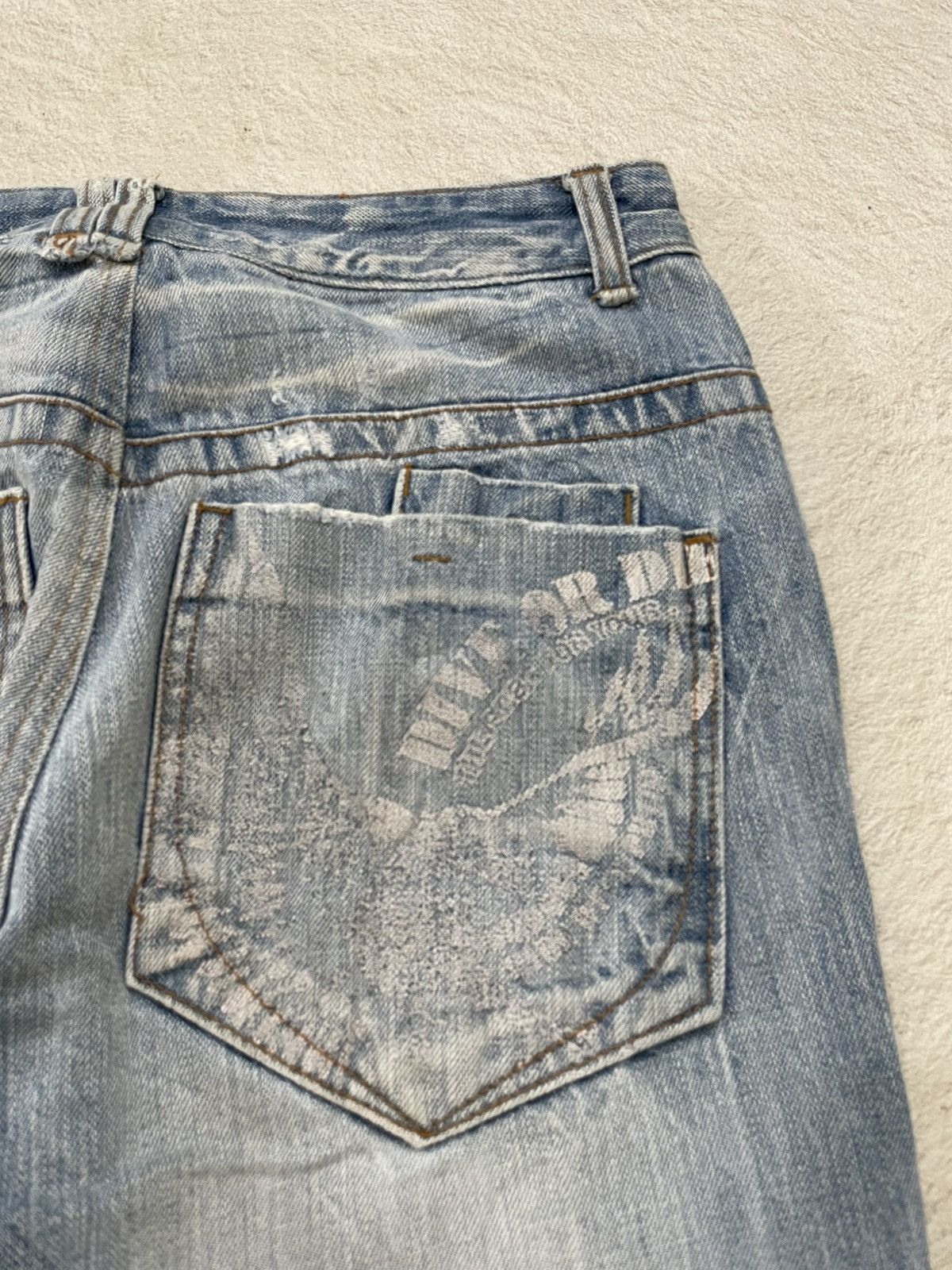Japanese Brand 2000s Diesel Heavy Distressed Washed Ripped Jeans Y2K Japan Size US 28 / EU 44 - 10 Thumbnail