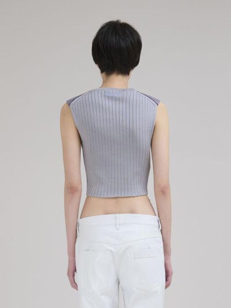Marni oc11z0525 Leather Front Crop Top in Grey Size XL / US 12-14 / IT 48-50 - 2 Thumbnail