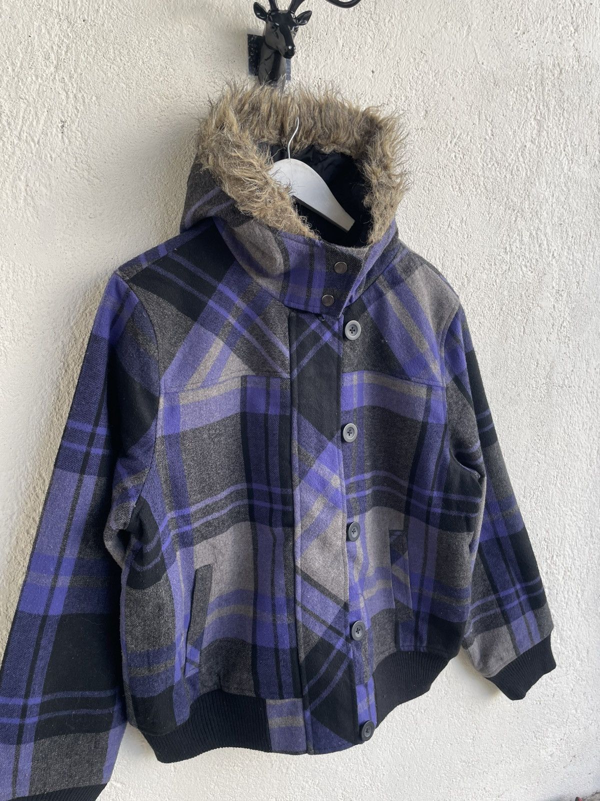 Maison Margiela 00s Archive Japan Plaid Faux fur Jacket Y2K LGB Ifsix Alpha Size US XXL / EU 58 / 5 - 4 Thumbnail