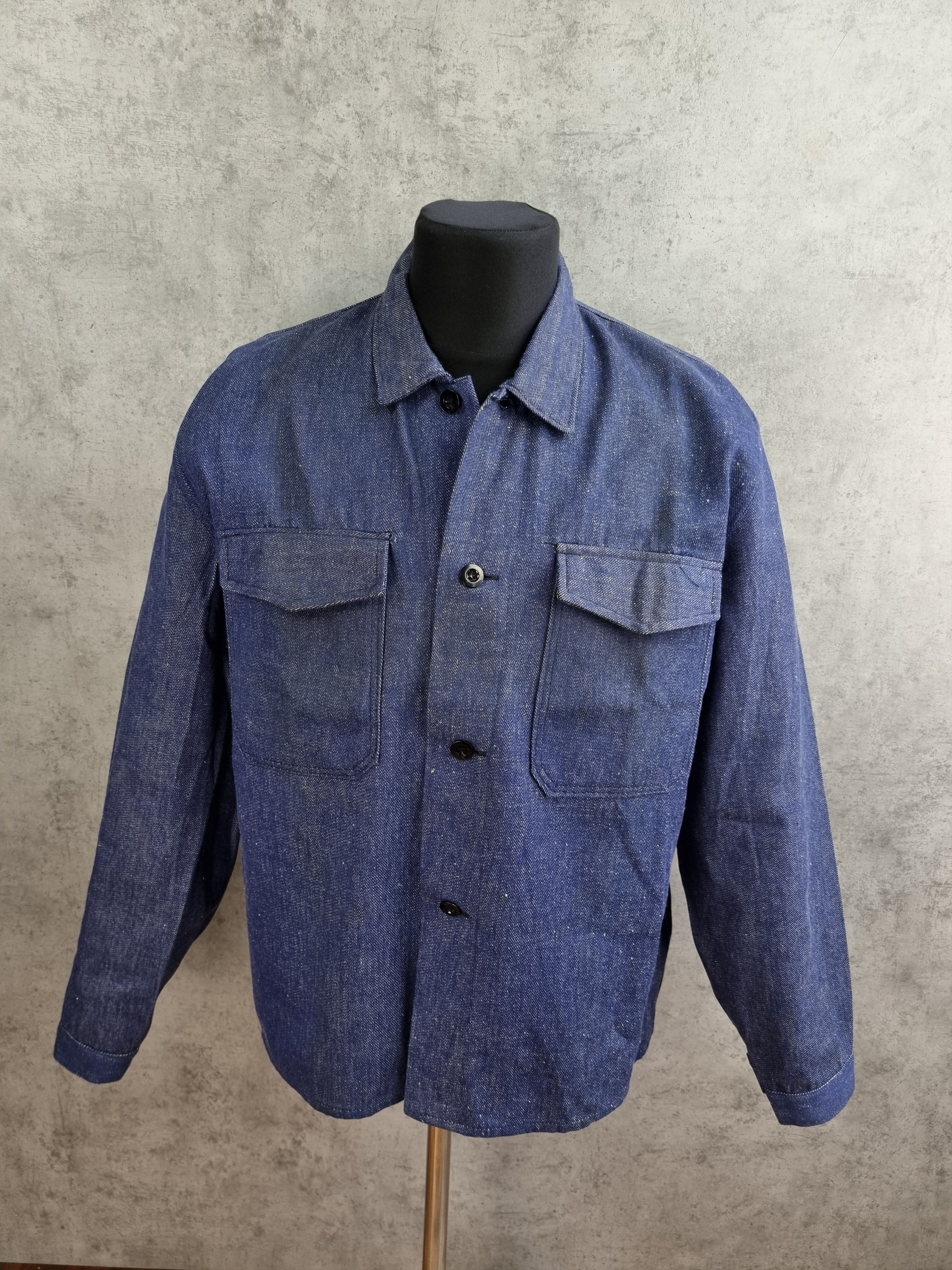 Le Laboureur × Vetra Rare 60s Selvedge Denim Workers Jacket Overshirt Size US M / EU 48-50 / 2 - 10 Thumbnail