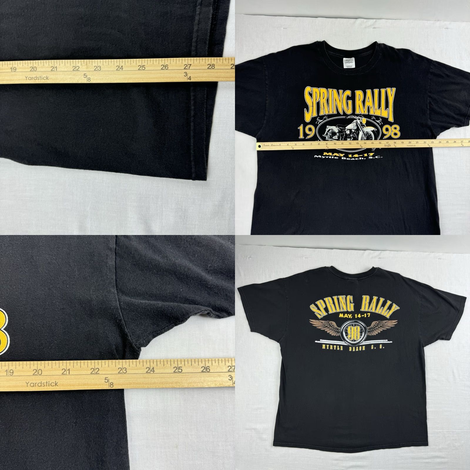 Hanes VINTAGE Biker Rally T Shirt Adult XL Black USA 1998 90s Motorcycle Hanes Tee Mens Shirt Size US XL / EU 56 / 4 - 8 Thumbnail