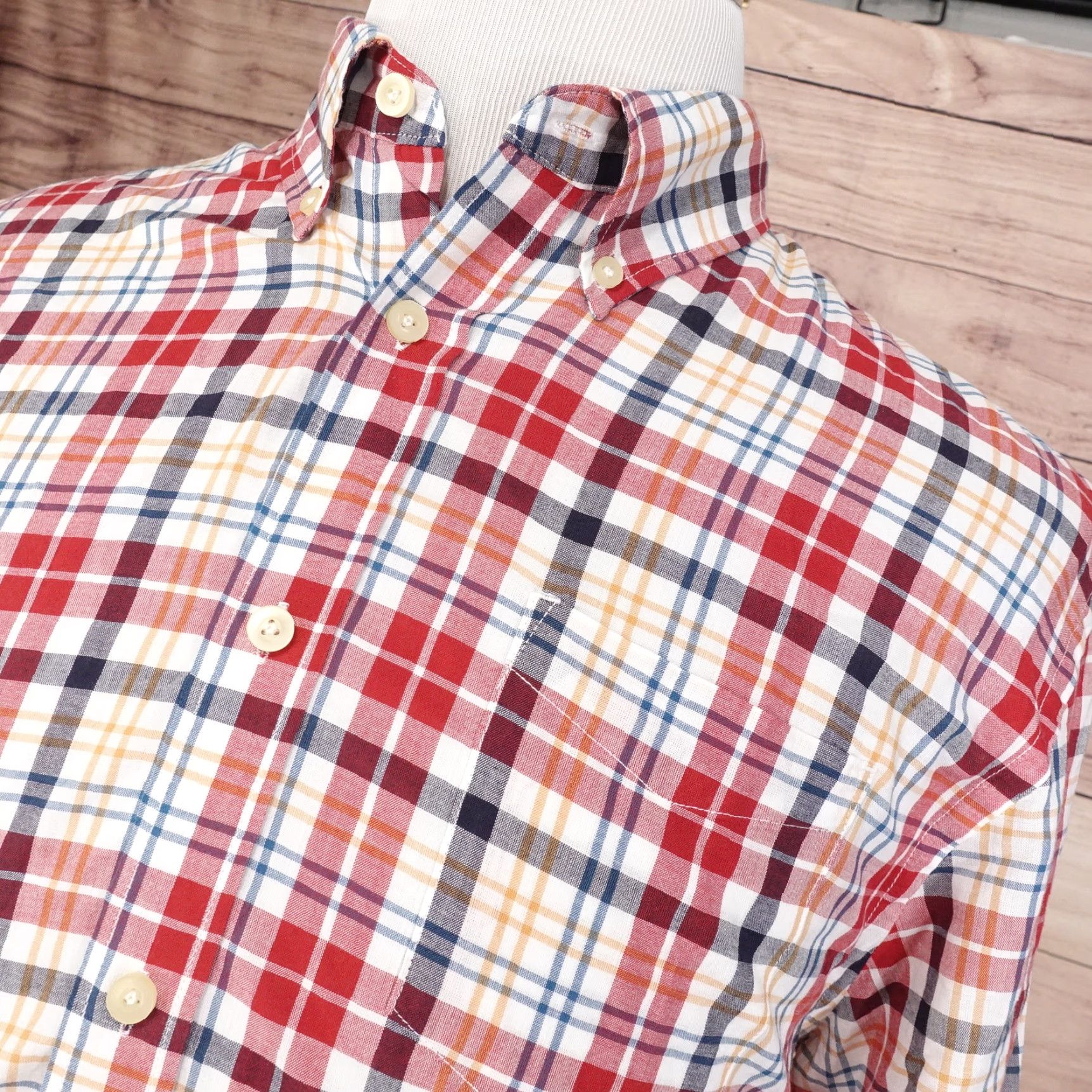 Vintage Vintage JACHS New York Classic Fit Red Plaid Button-Down Shirt Men Large Size US L / EU 52-54 / 3 - 2 Thumbnail