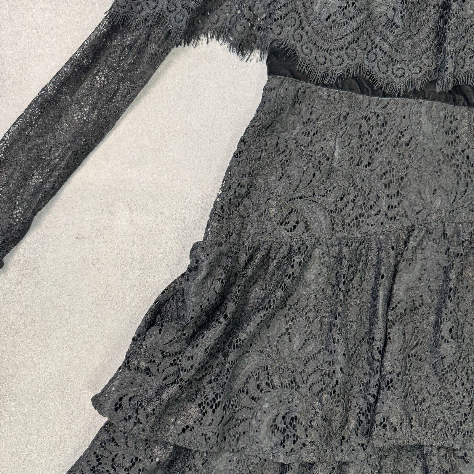 Vintage Perseverance London Paisley Ruffled Dress Black Size 12 midi Size M / US 6-8 / IT 42-44 - 8 Thumbnail