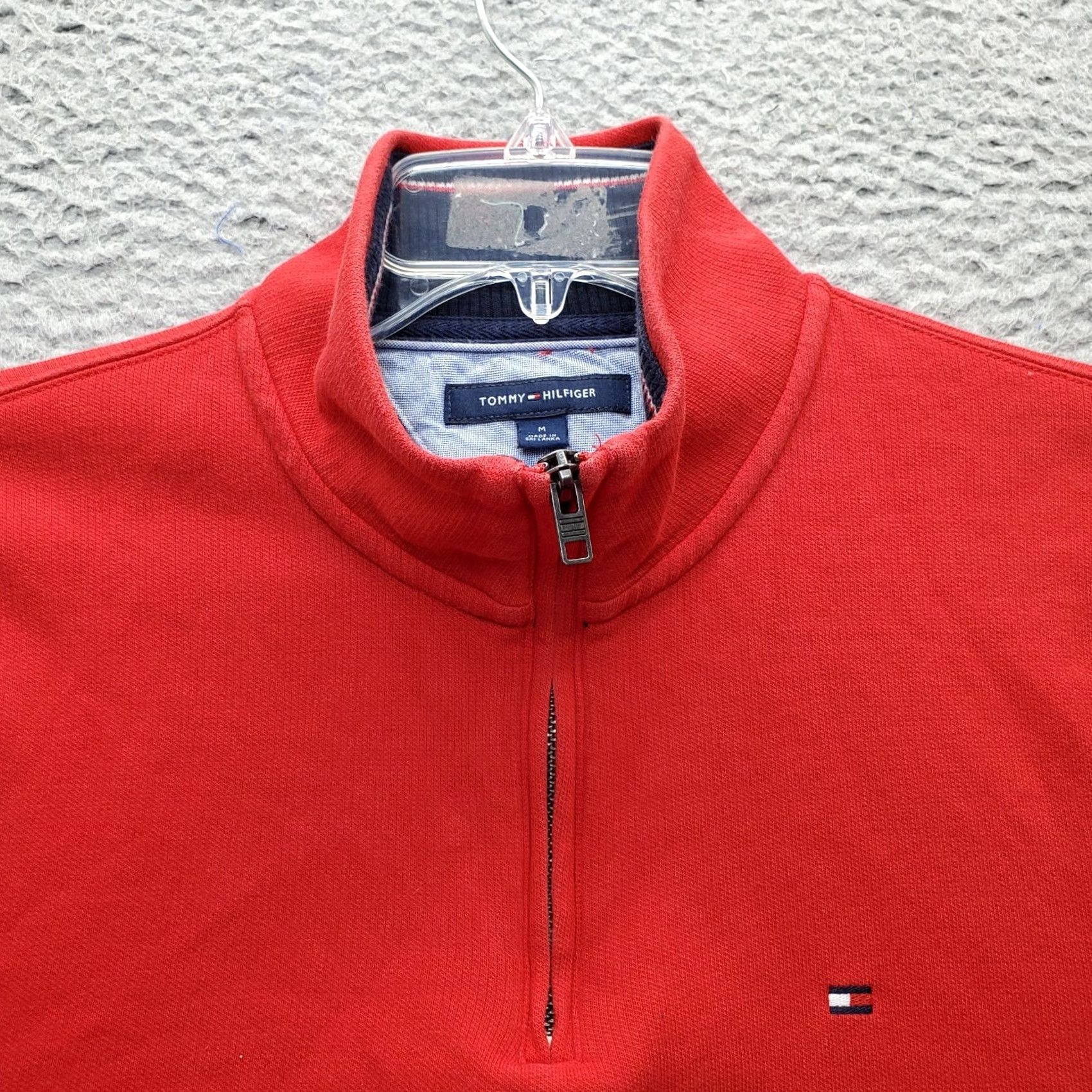 Tommy Hilfiger Tommy Hilfiger Mens Size M Red 1/4 Zip Sweatshirt Long Sleeve Cotton Pullover Size US M / EU 48-50 / 2 - 8 Thumbnail