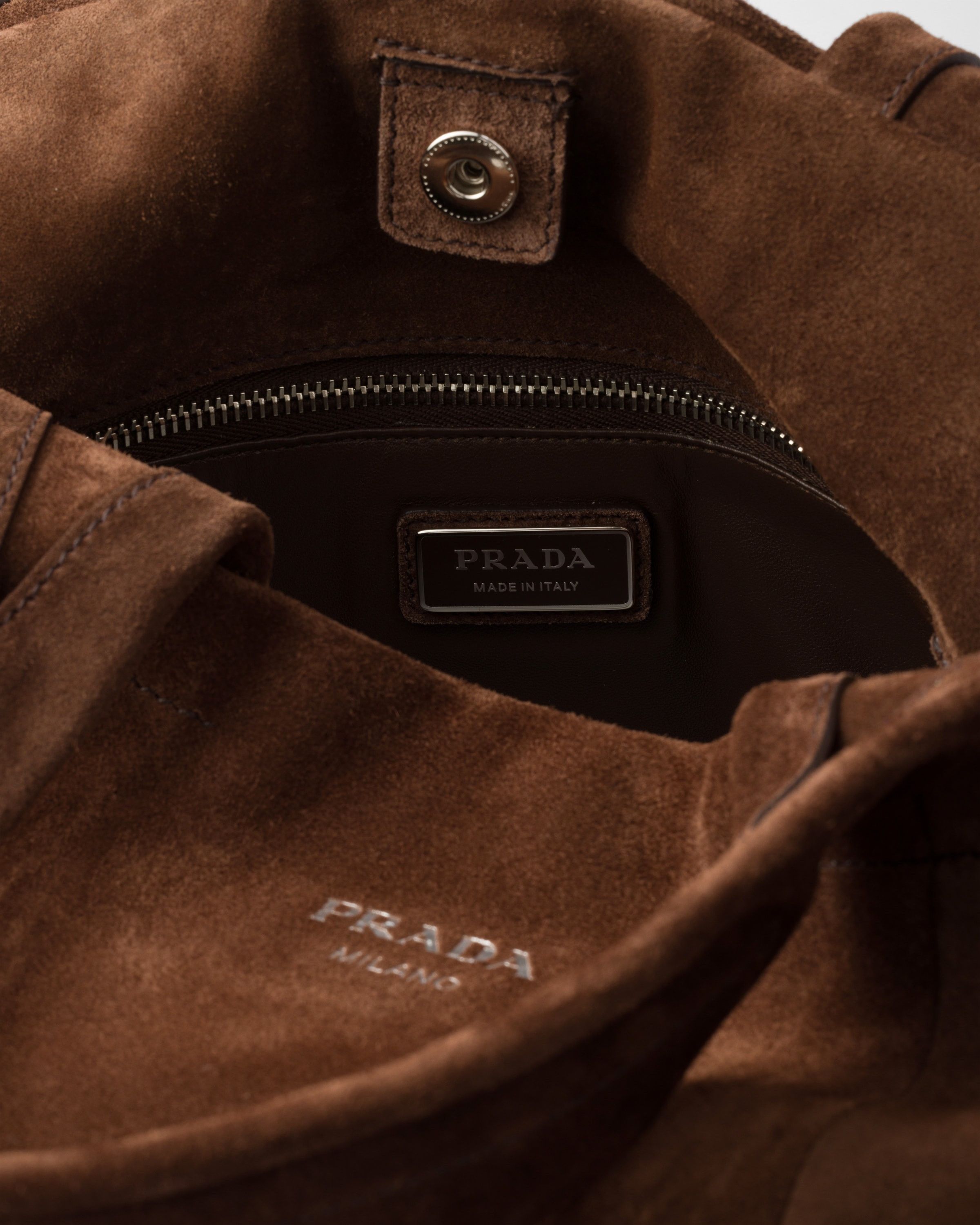 Prada o1bcso1str1025 Size: OS / Suede Tote Bag in Brown Size ONE SIZE - 4 Thumbnail