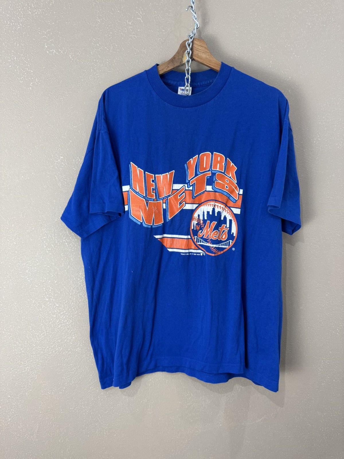 Vintage 90s 1989 New York Mets T-Shirt Single Stitch Trashed