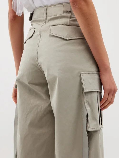Sacai o1s22i1n0924 Peach Skin Technical Cargo Pant in Grey Size 30" / US 8 / IT 44 - 4 Thumbnail