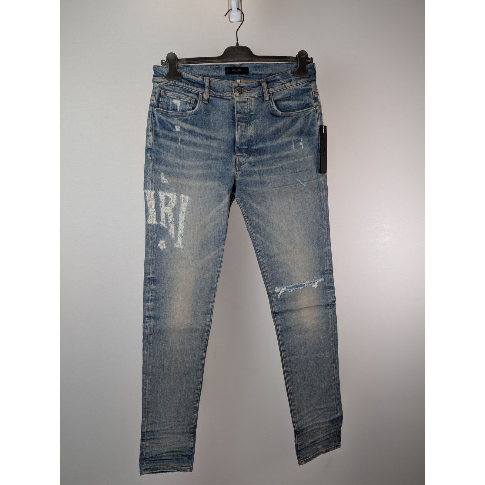 Amiri o1rshd1 Distressed Amiri Logo Jean Denim Jeans Size US 34 / EU 50 - 9 Thumbnail
