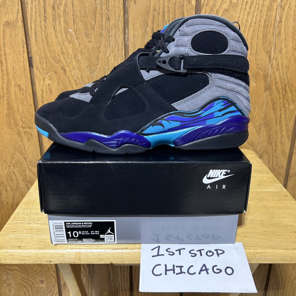 Jordan Brand Nike Air Jordan 8 Retro Aqua 2025 305381-006 10.5 NEW Size US 10.5 / EU 43-44 - 3 Thumbnail