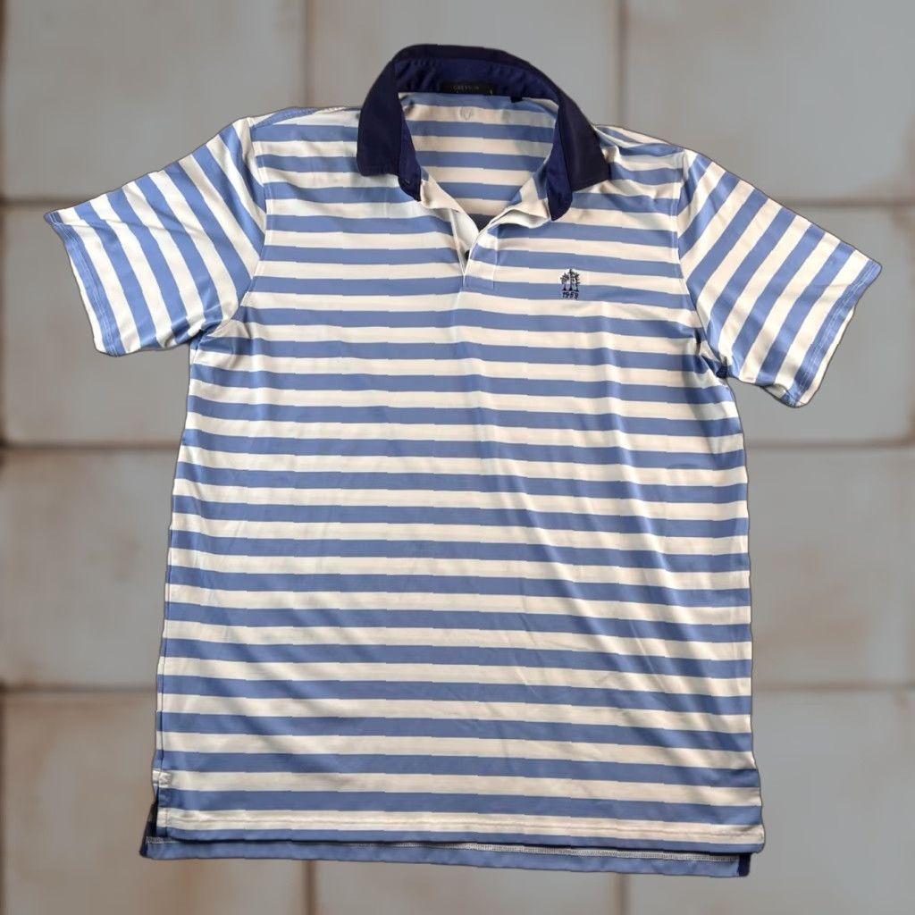 Vintage Greyson 1959 Polo Mens L Blue White Striped Preppy Golf Size US L / EU 52-54 / 3 - 1 Thumbnail