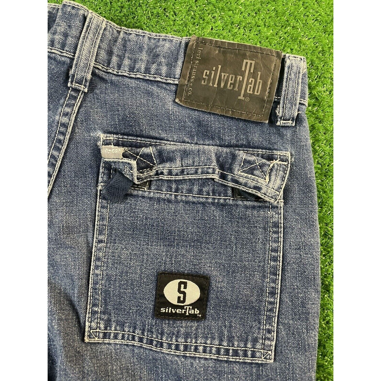 Levi's Vintage 90s Kids Levis Silver Tabs 10 Wide Leg Jeans Pants Size 25" / US 0 / IT 36 - 4 Thumbnail